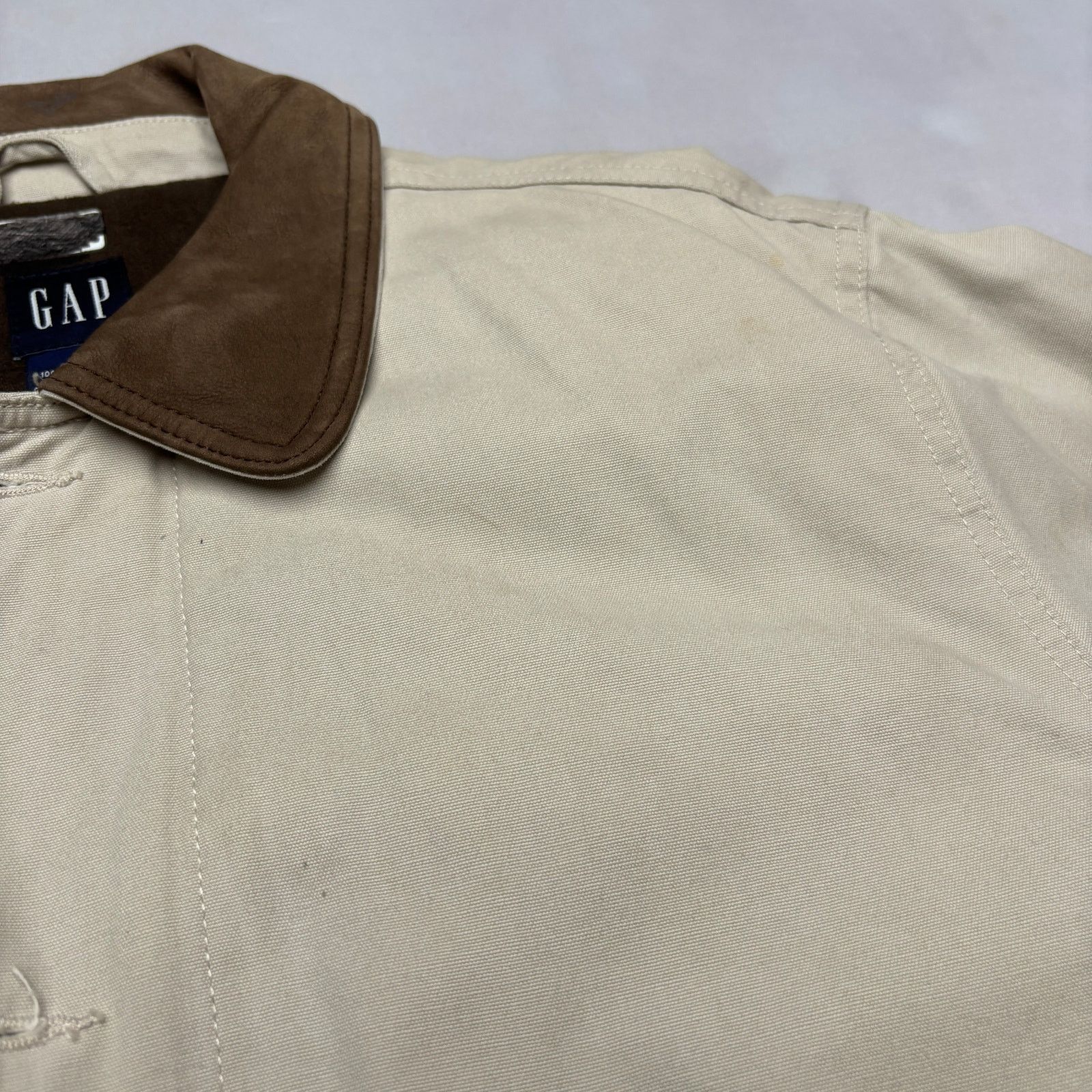 Gap Vintage Gap Field Chore Coat Quiltef Jacket Leather Collar Size US L / EU 52-54 / 3 - 11 Thumbnail
