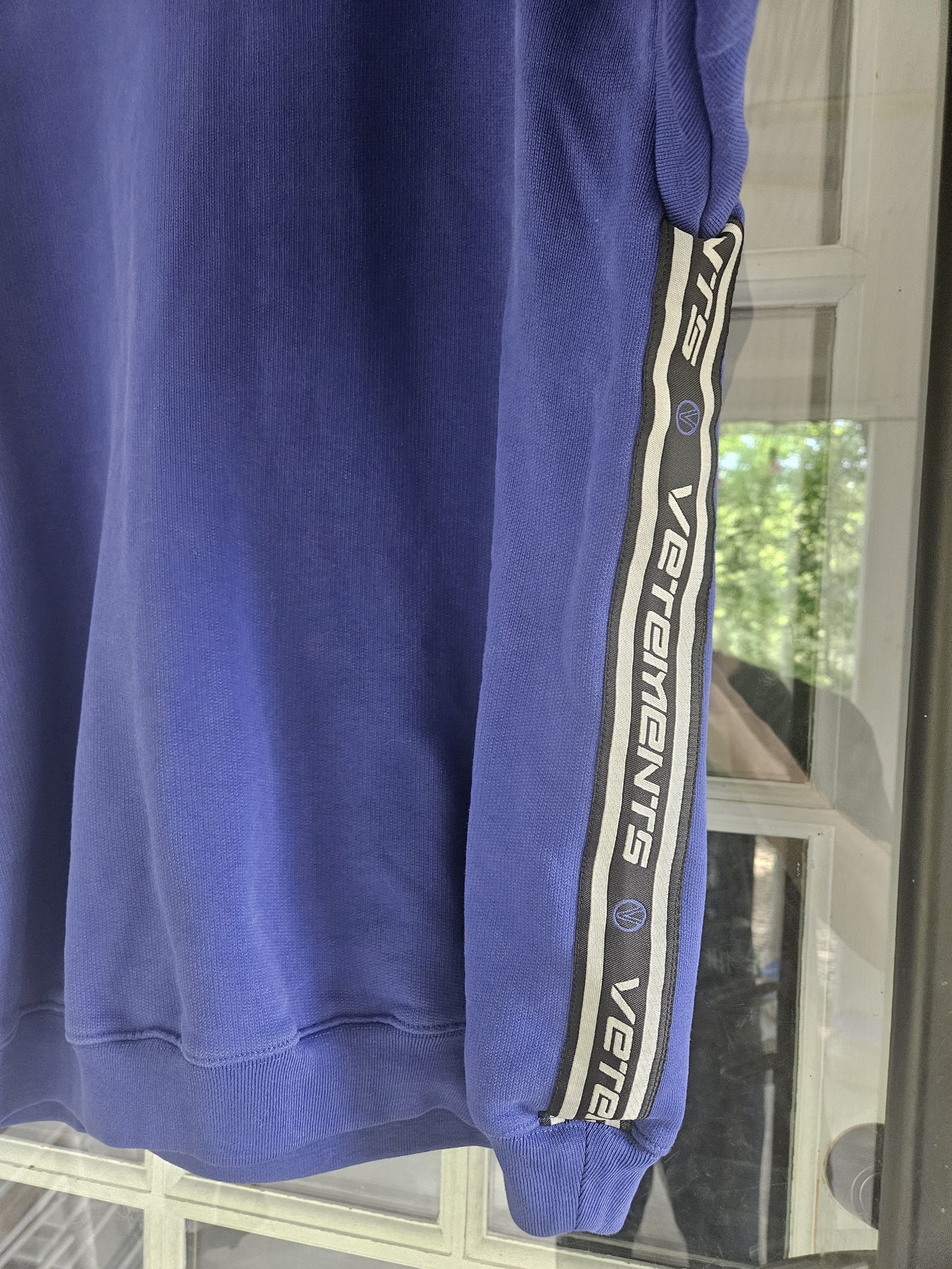 Vetements Royal Blue Logo Tape Oversized Crewneck Sweater Size US L / EU 52-54 / 3 - 5 Thumbnail