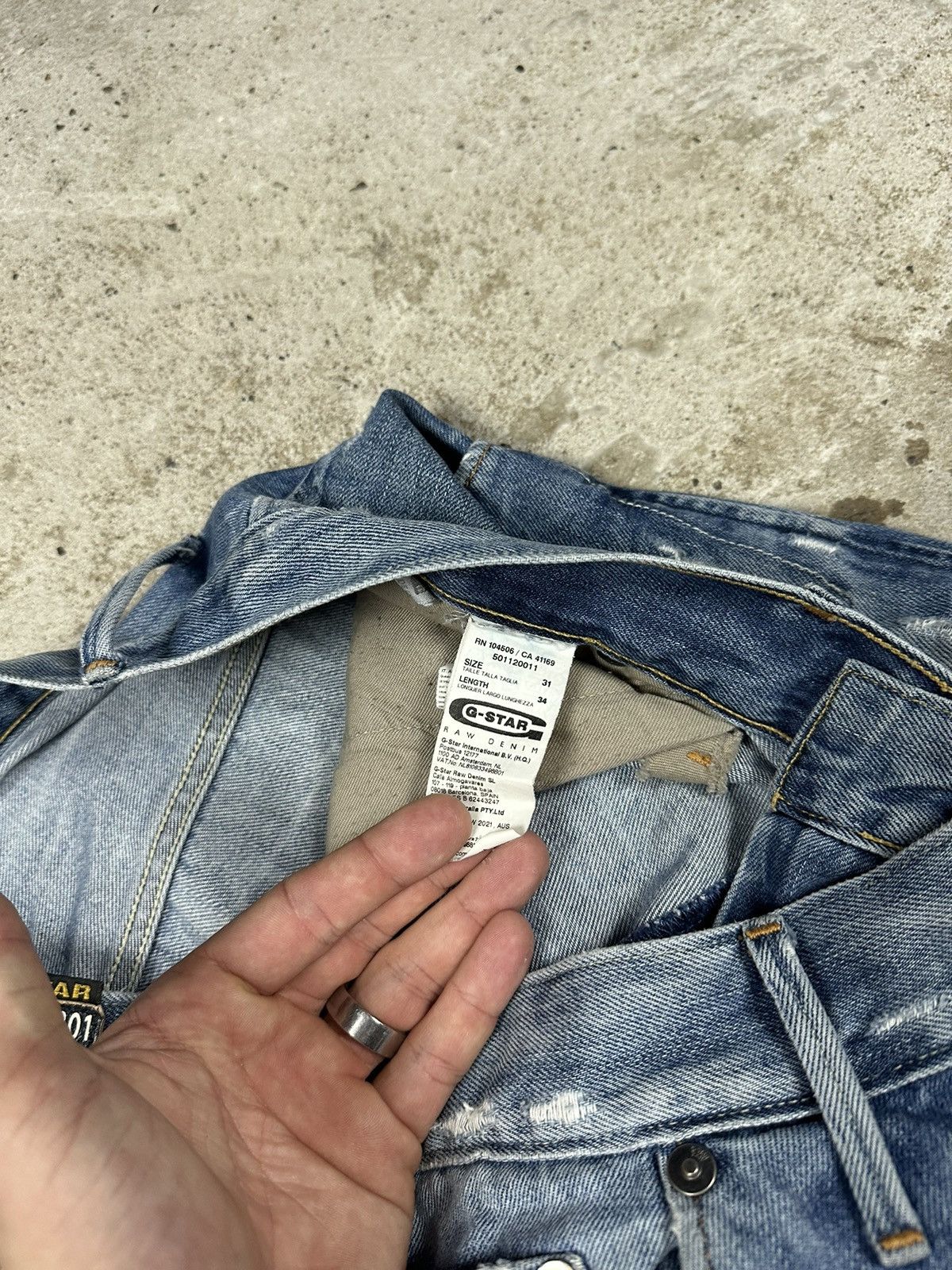 G-Star × Vintage Vintage G Star Raw Arc Loose Tapered Denim Pants Trashed Size US 31 - 9 Thumbnail