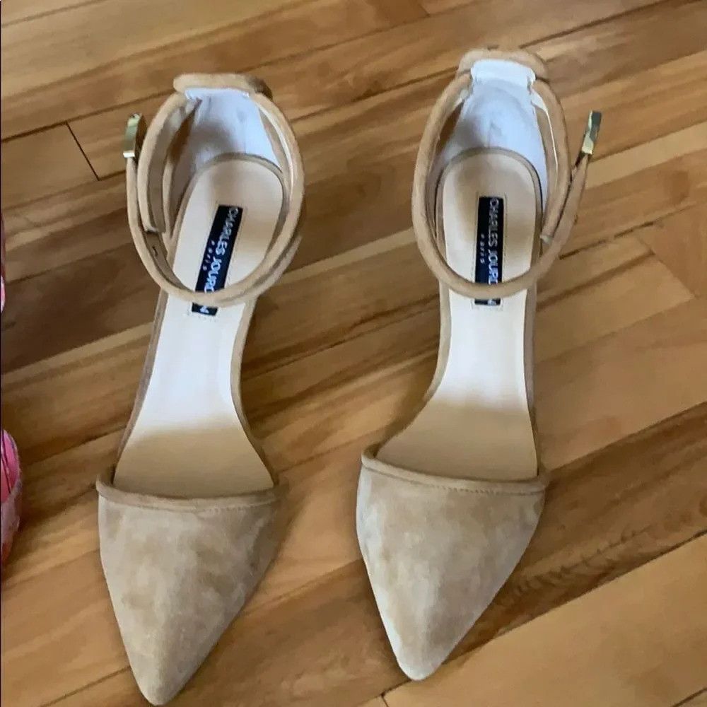 Charles Jourdan CharlesJourdan camel suede ankle strap pumps Size US 6.5 / IT 36.5 - 2 Thumbnail
