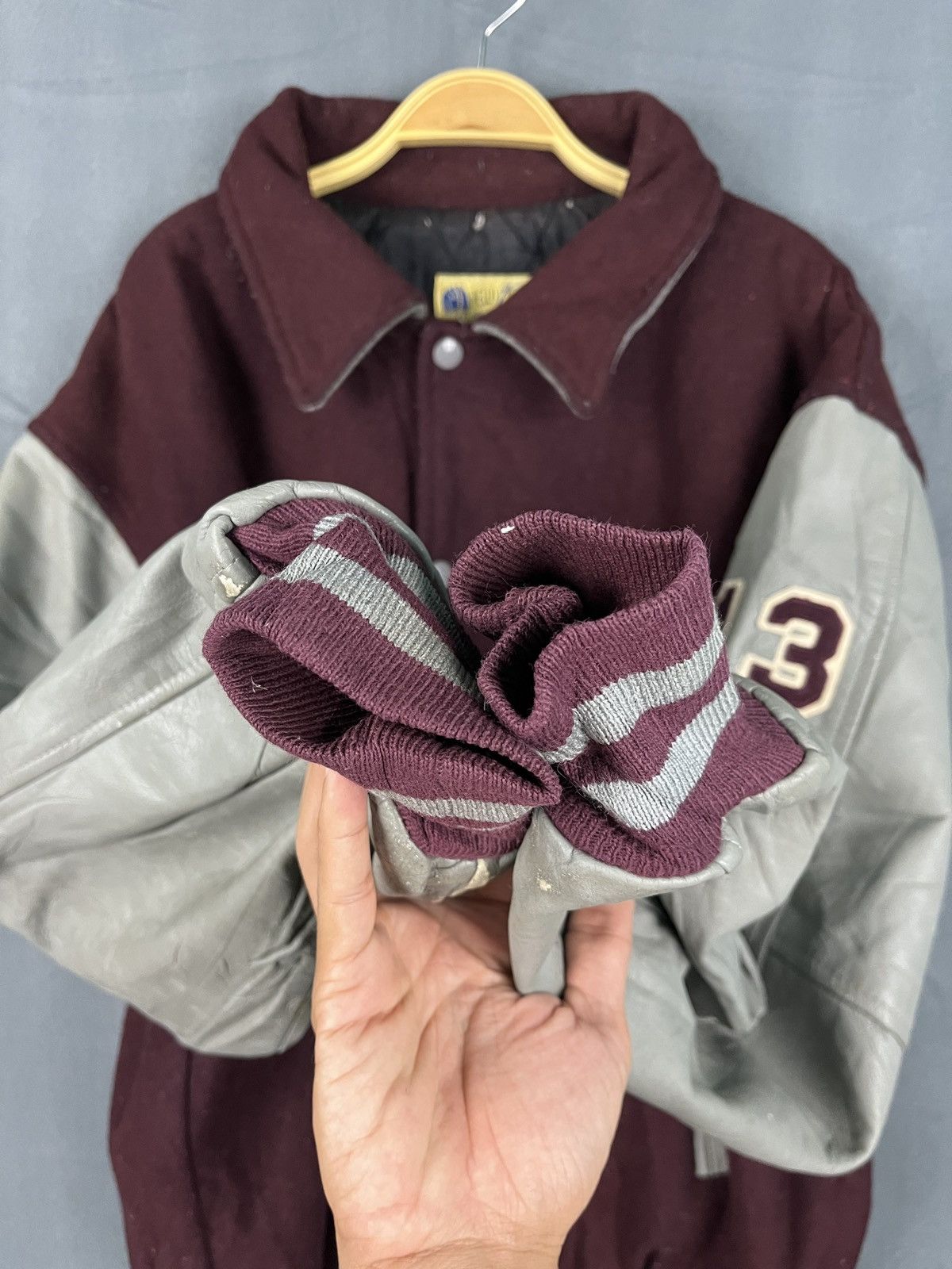 Vintage Vintage Wool Leather Varsity Jacket Clifton Basketball Size US L / EU 52-54 / 3 - 11 Thumbnail