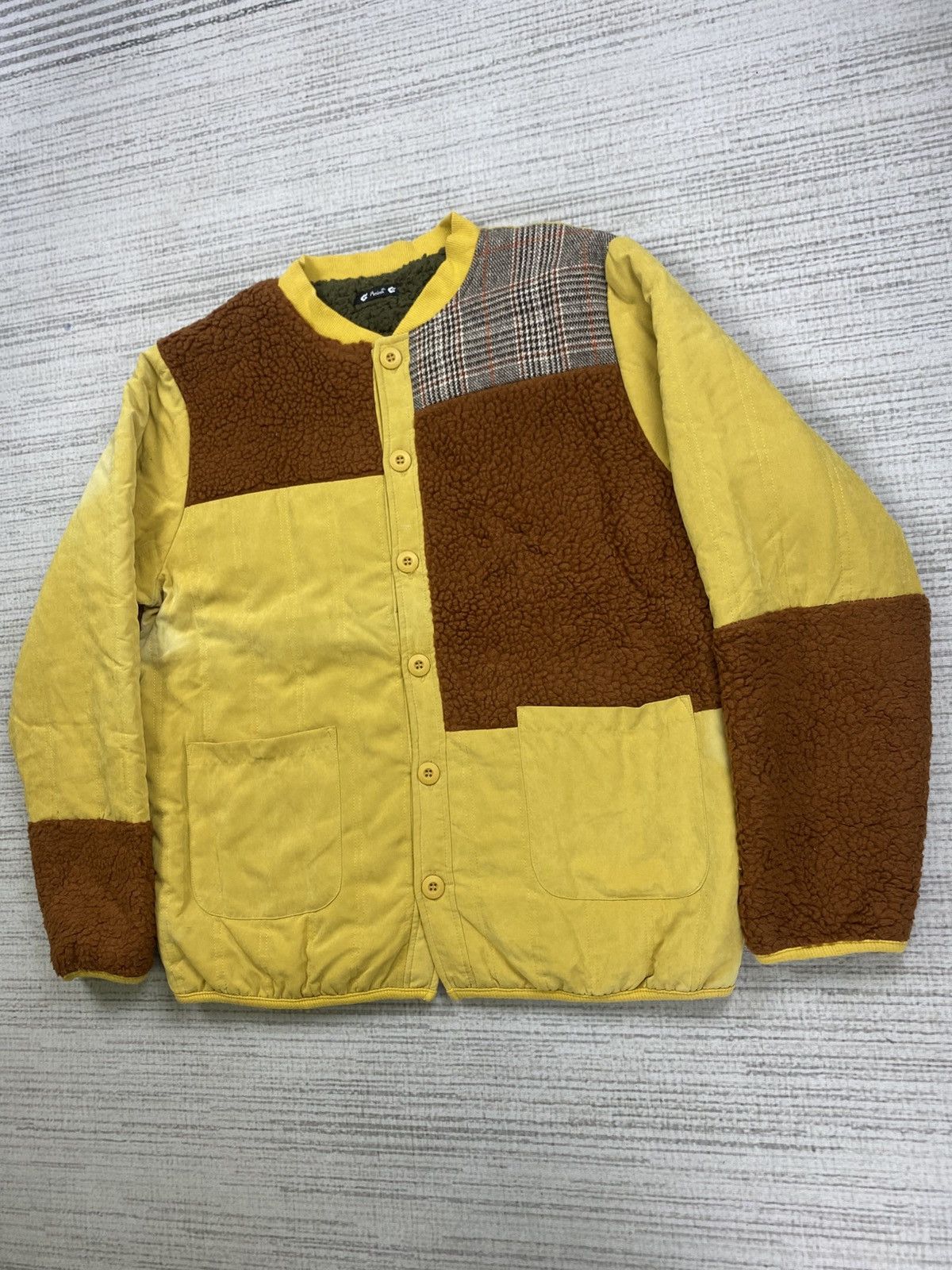Japanese Brand × Vintage Vintage Amina Multicolour Patchwork Lined Sherpa Jacket Size US M / EU 48-50 / 2 - 4 Thumbnail
