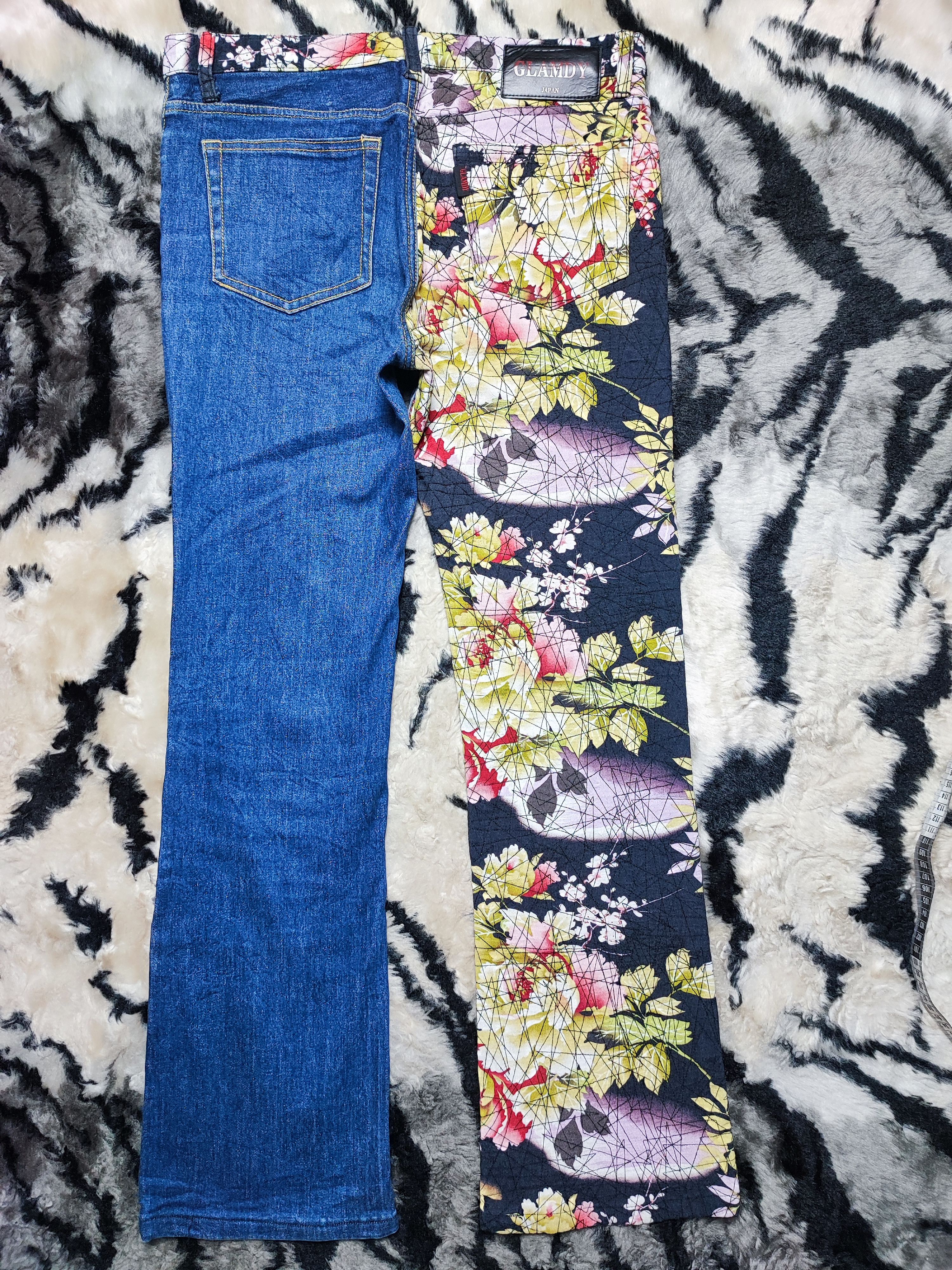 Japanese Brand Made In Japan Glamdy Flower Printed Denim Pants Size US 30 / EU 46 - 8 Thumbnail