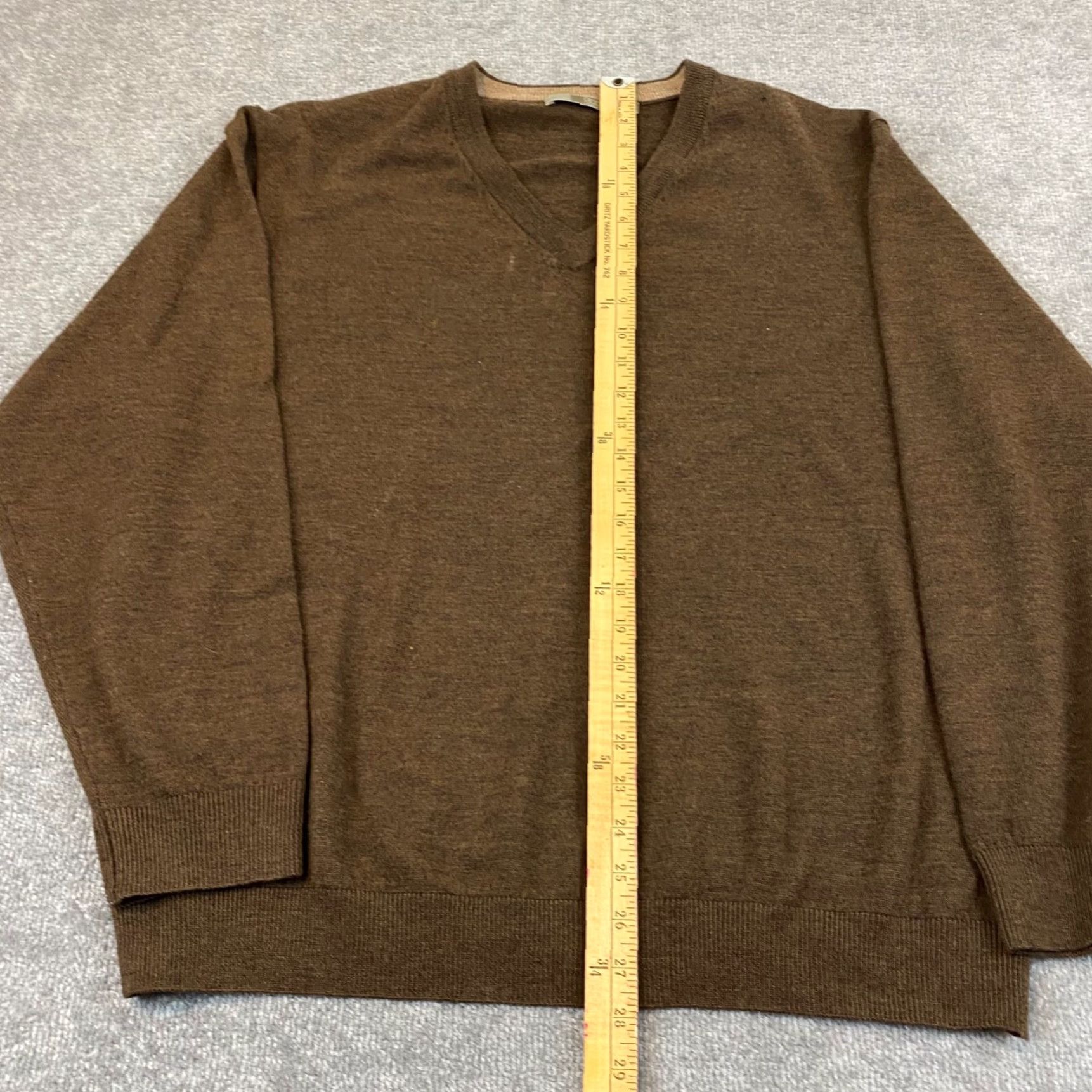 Vintage VINTAGE Linea Uomo Sweater Mens 2XL Brown Wool V-Neck Pullover Knit All Seasons Size US XXL / EU 58 / 5 - 3 Thumbnail