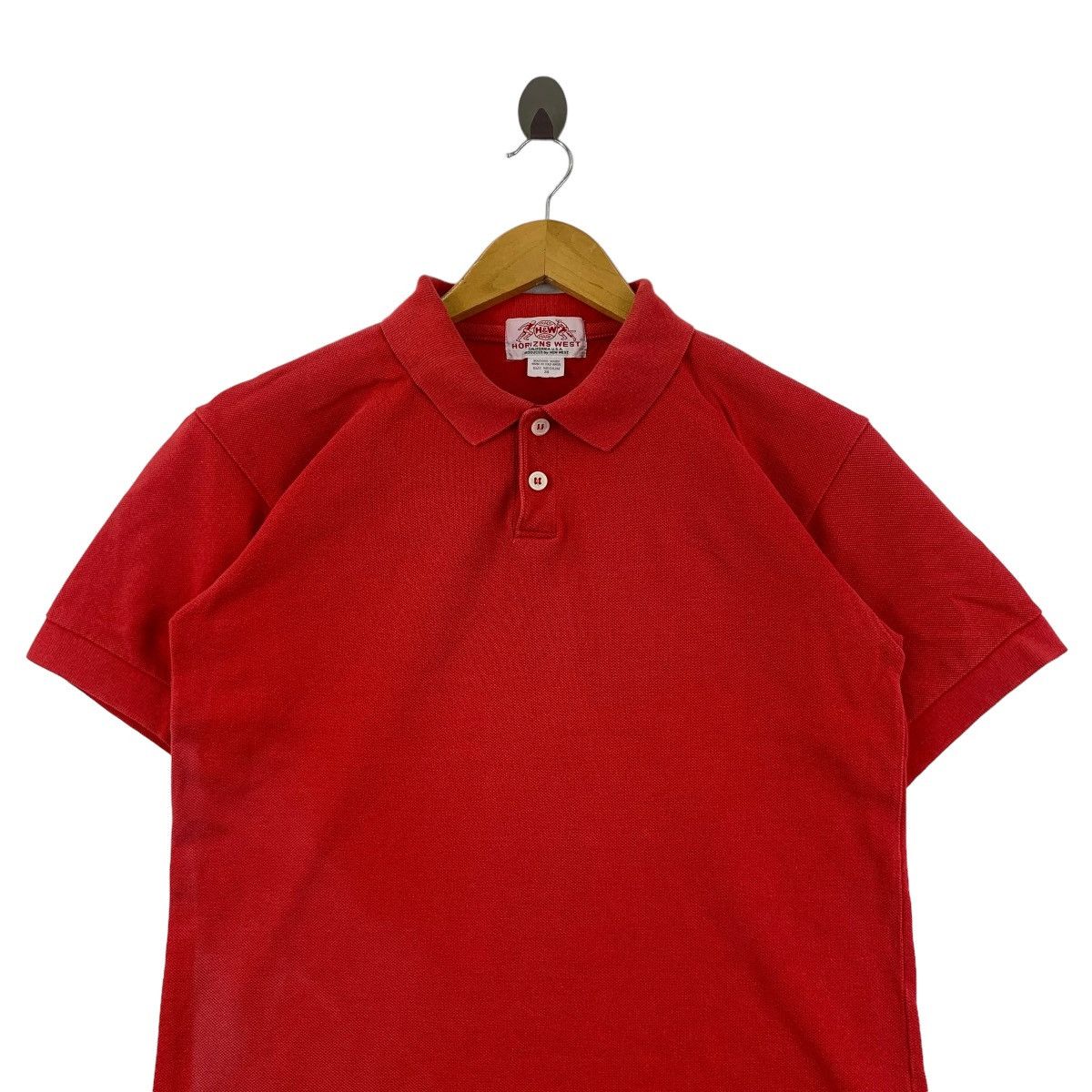 Vintage Vintage HORIZN WEST STUDIO Plain Red Polo Size M / US 6-8 / IT 42-44 - 2 Thumbnail