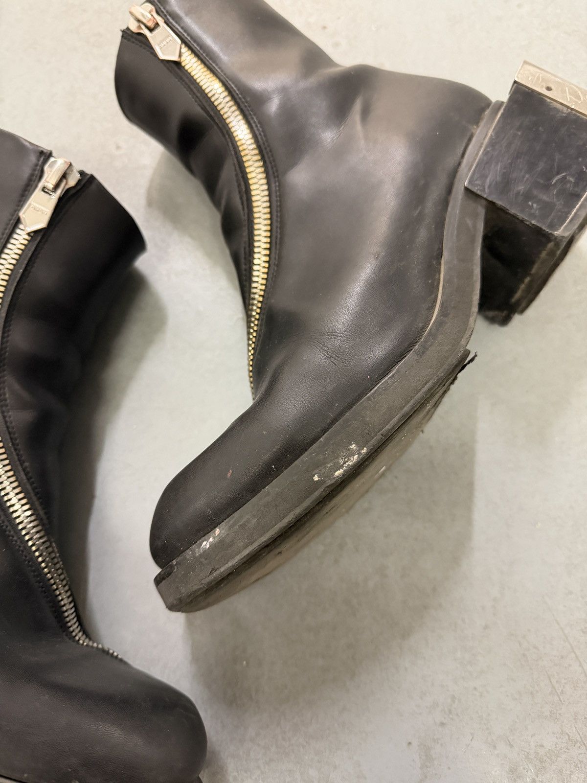 GmbH GmbH Asymmetric Zip Ankle Leather Boots Size US 7 / EU 40 - 5 Thumbnail