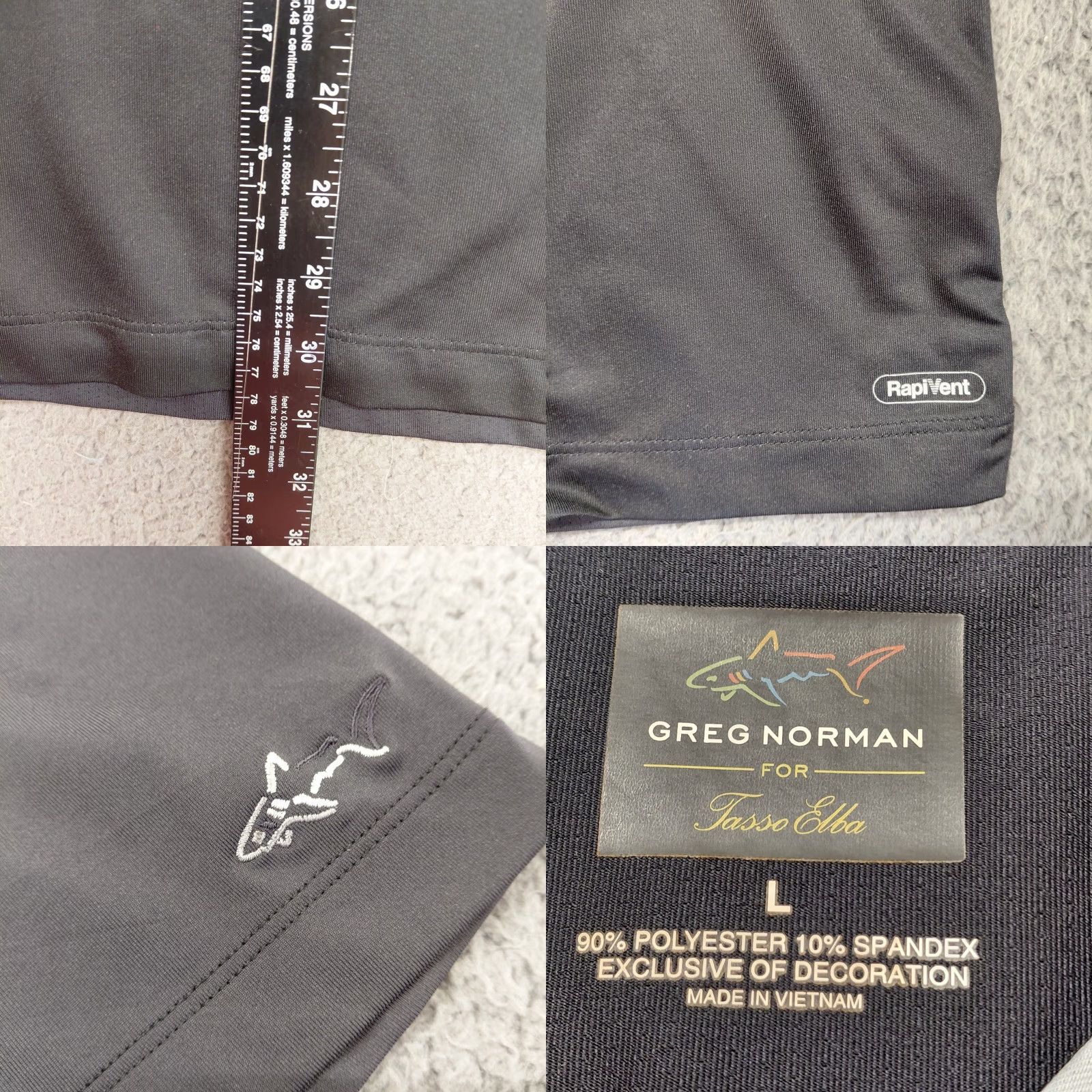 Vintage Greg Norman Golf Polo Shirt Men's L Black Tasso Elba Geometric Pattern Shirt Polo Size US L / EU 52-54 / 3 - 9 Thumbnail