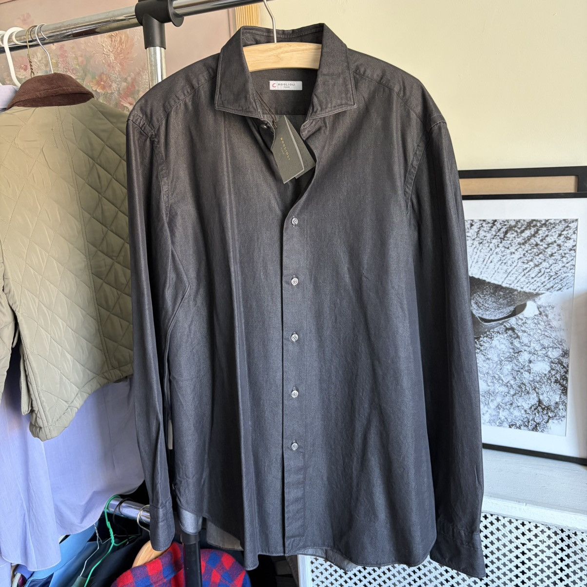 Boglioli Boglioli Milano Cotton Dress Shirt Charcoal 43/17 NWT Size US S / EU 44-46 / 1 - 1 Thumbnail