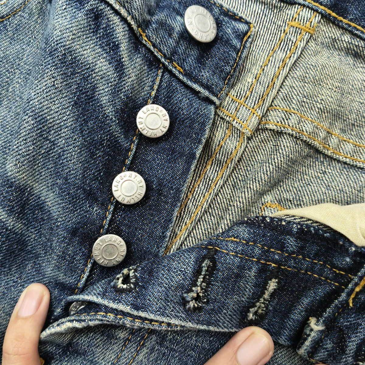 Helmut Lang Vintage Y2K Helmut Lang Paint Splatter Classic Cut Jeans Size US 29 - 10 Thumbnail