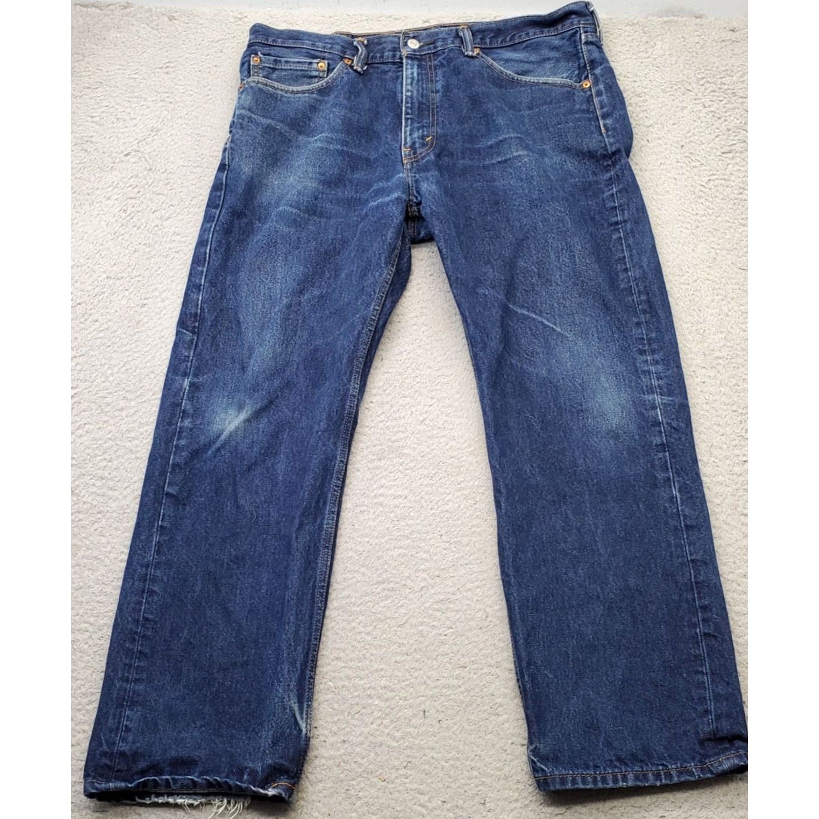 Levi's Levi's 505 Straight Jeans Mens 38 Blue Denim Stretch 5-Pocket Design Regular Waist 28.5 Inseam Size US 38 / EU 54 - 2 Thumbnail