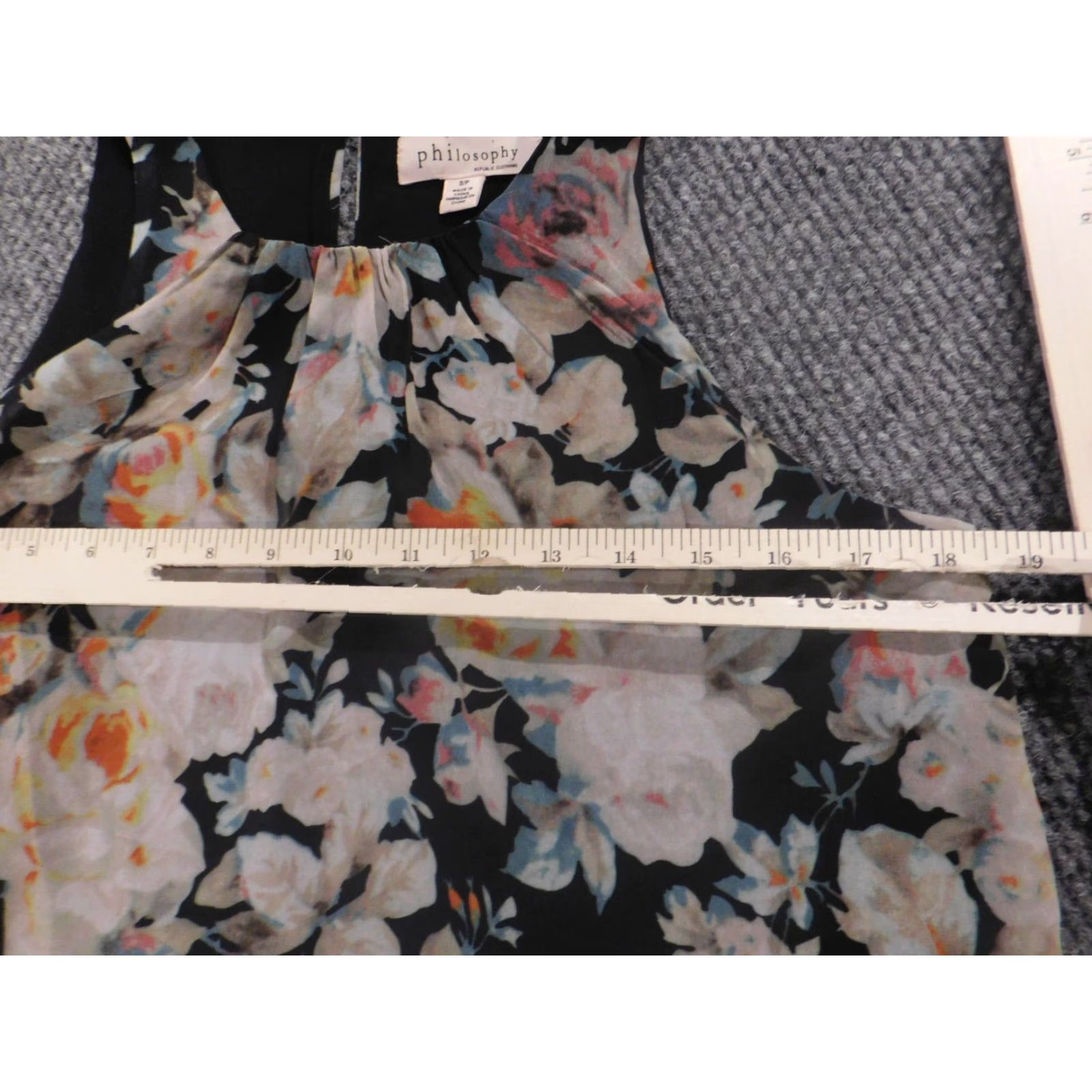 Vintage Philosophy Blouse Womens S Green Floral Crew Neck Sleeveless Pullover Casual Cotton Modal Rayon Stretch Classic Regular Short Sleeve Size S / US 4 / IT 40 - 6 Thumbnail