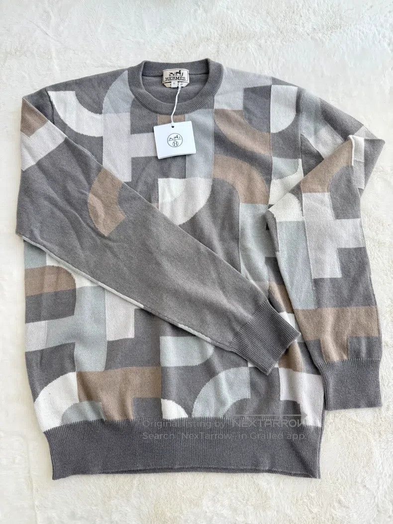 Hermes Hermes Men's Pullover Wool Sweater with Irregular Graphics Size US M / EU 48-50 / 2 - 2 Thumbnail
