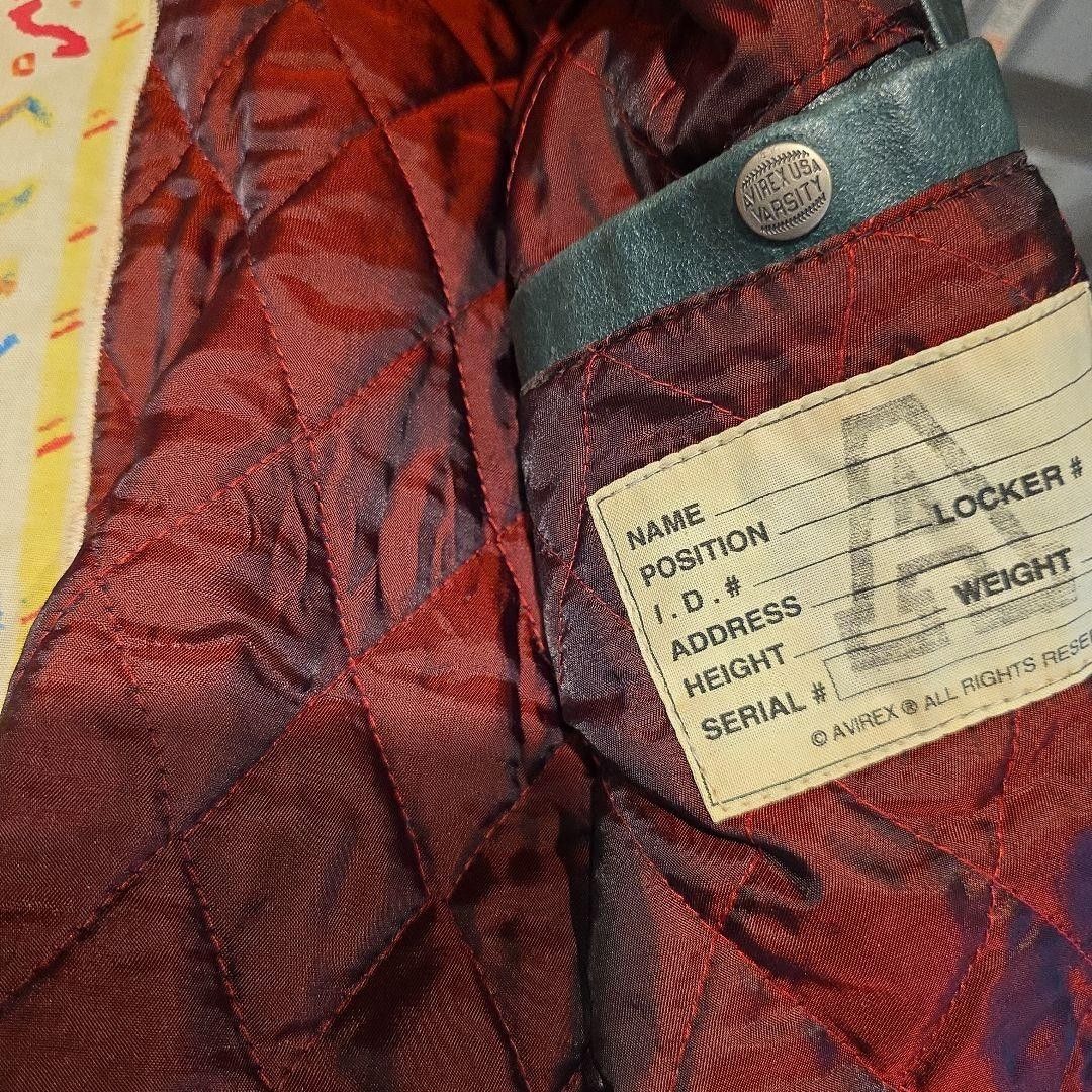 Avirex Avirex - S Leather Jacket Beige Red College Stadium 90s 80s Size US S / EU 44-46 / 1 - 6 Thumbnail