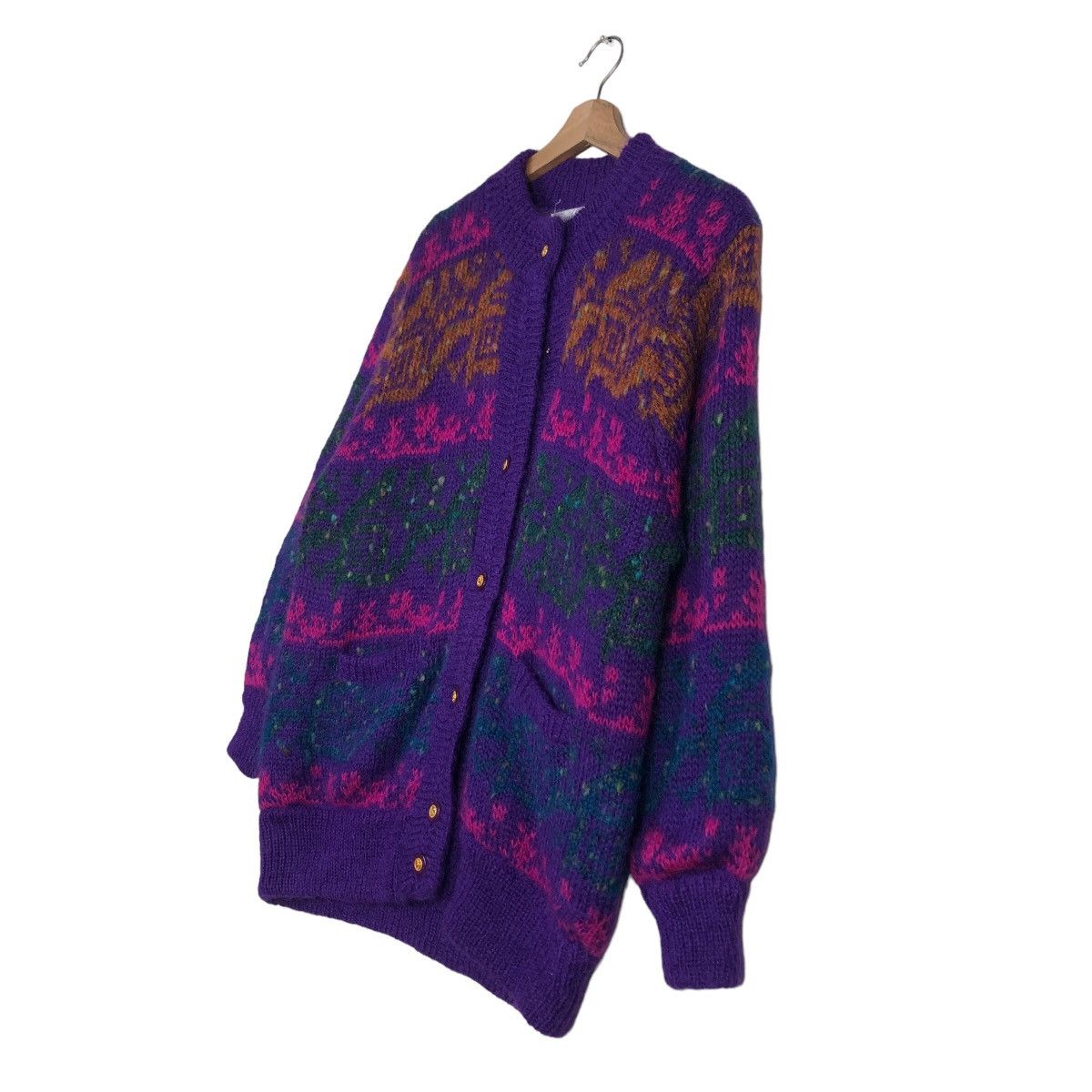 Japanese Brand Vintage Cardigan Sanfino Flower Big Logo Issey Miyake Japan Size US M / EU 48-50 / 2 - 2 Thumbnail