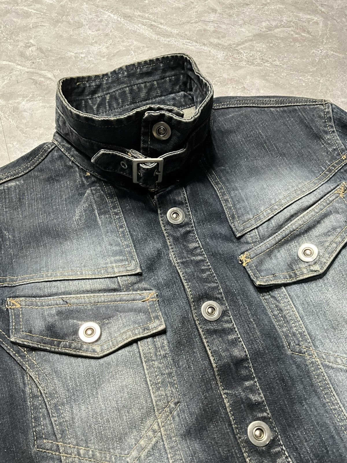 Japanese Brand Atelier Sab Men x If six was Nine Dirt Dyed Biker Denim Jkt Size US M / EU 48-50 / 2 - 3 Thumbnail