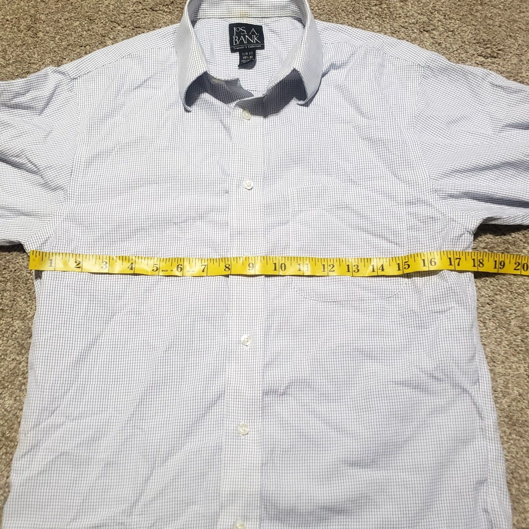 Jos. A. Bank Jos A. Bank Shirt Men 14.5 32 Blue Checkered Button-Up Tailored Long Sleeve Adult Regular Size US M / EU 48-50 / 2 - 4 Thumbnail