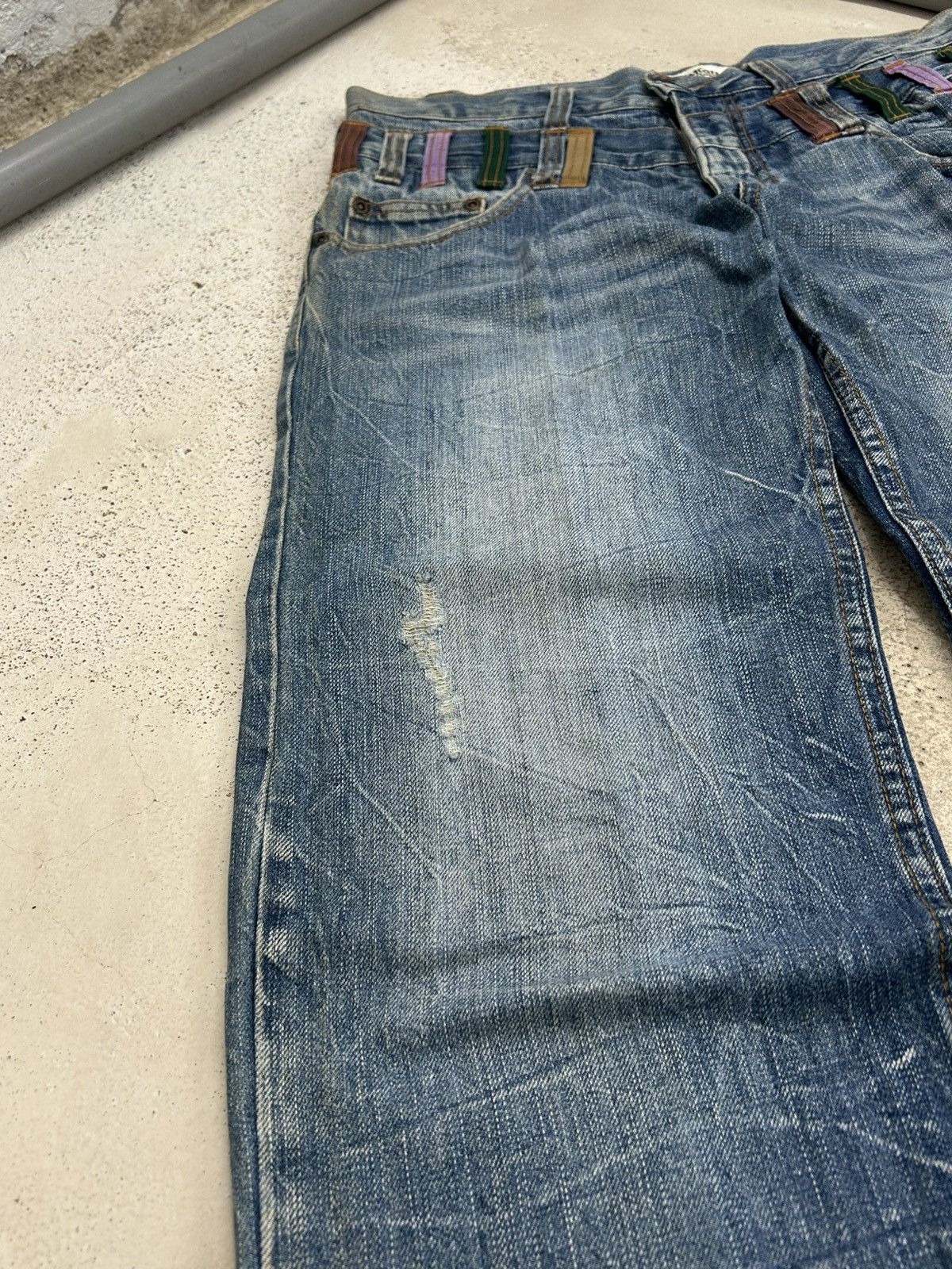 Le Grande Bleu (L.G.B.) Nylaus Distressed Y2K Clawn Marks Archive Rave Watanabe Size US 33 - 7 Thumbnail