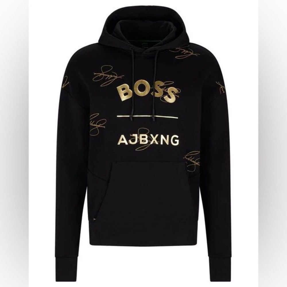 Hugo Boss Men's Black Hugo Boss X Ajbxng Relaxed-fit Hoodie Anthony J Size US L / EU 52-54 / 3 - 1 Thumbnail