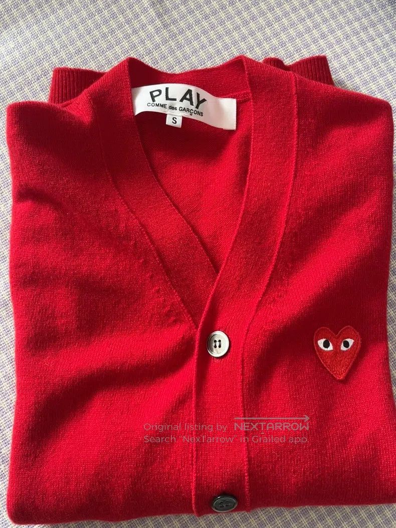Comme des Garcons Comme Des Garcons Red heart wool cardigan Size S / US 4 / IT 40 - 2 Thumbnail