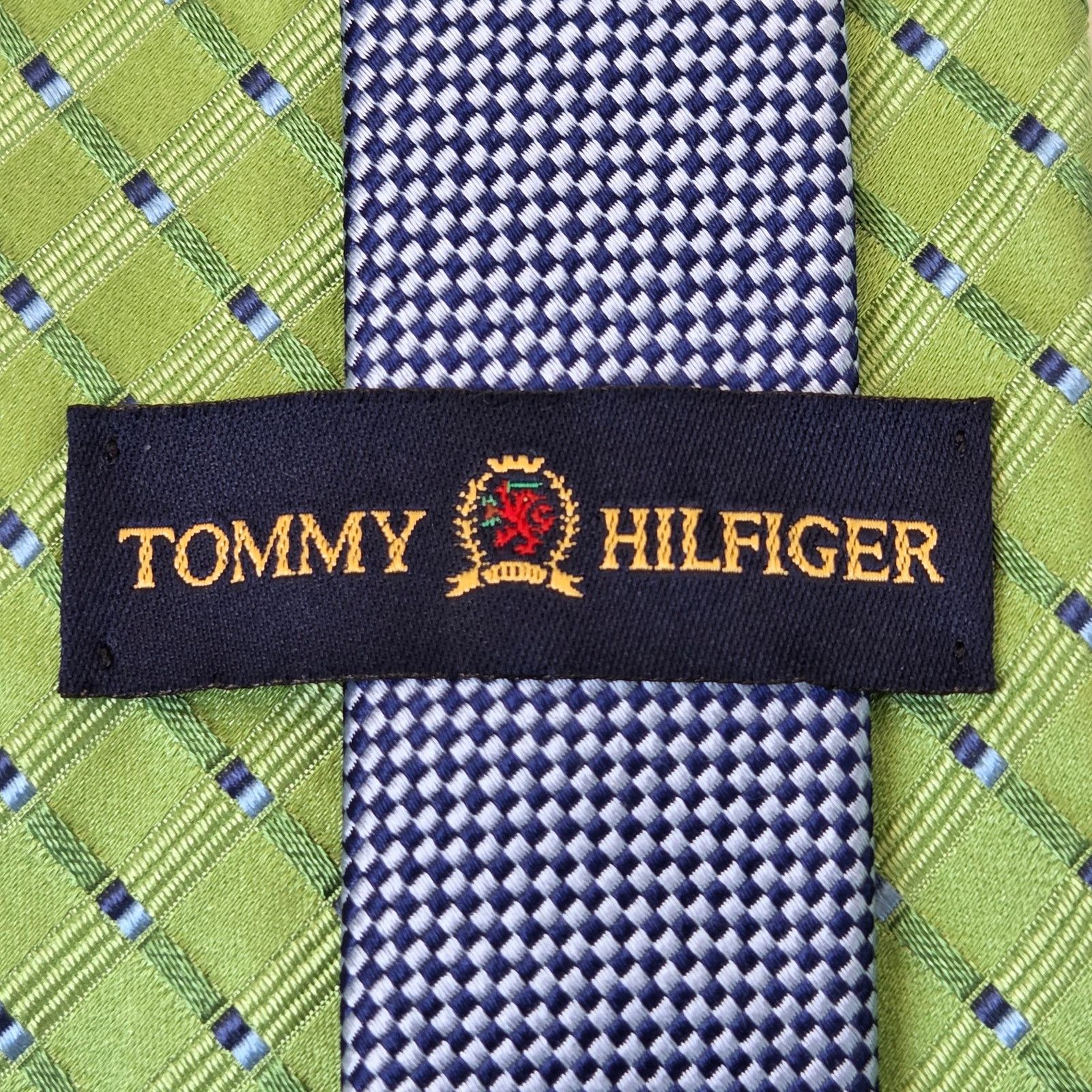 Tommy Hilfiger Tommy Hilfiger Silk Tie Lot Green Blue 3.75 USA Contrast Tip Size ONE SIZE - 7 Thumbnail