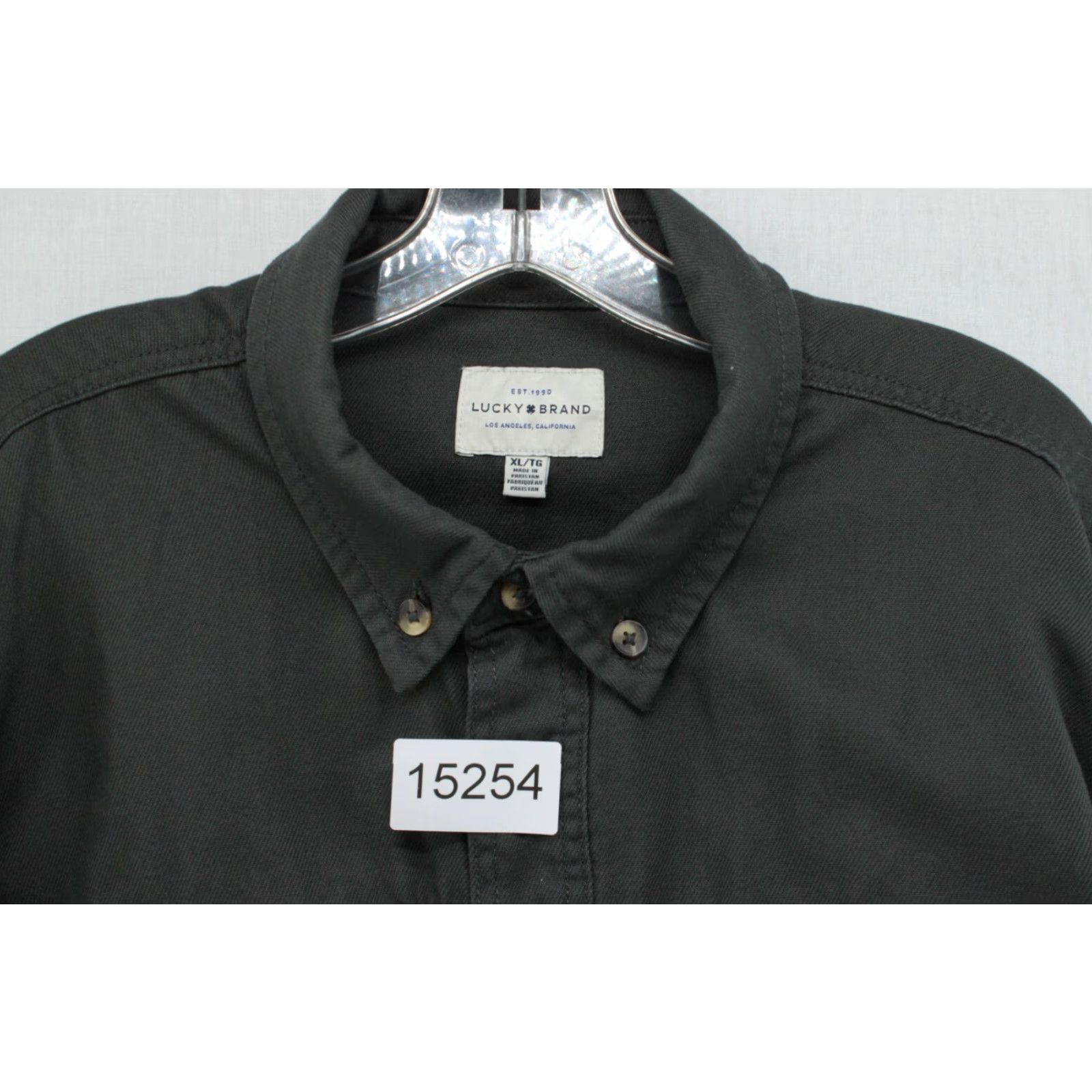 Lucky Brand Lucky Brand Shirt Men’s XL Dark Gray Heavyweight Button-Front Woven LS Casual Business Workwear Modern Size US XL / EU 56 / 4 - 8 Thumbnail