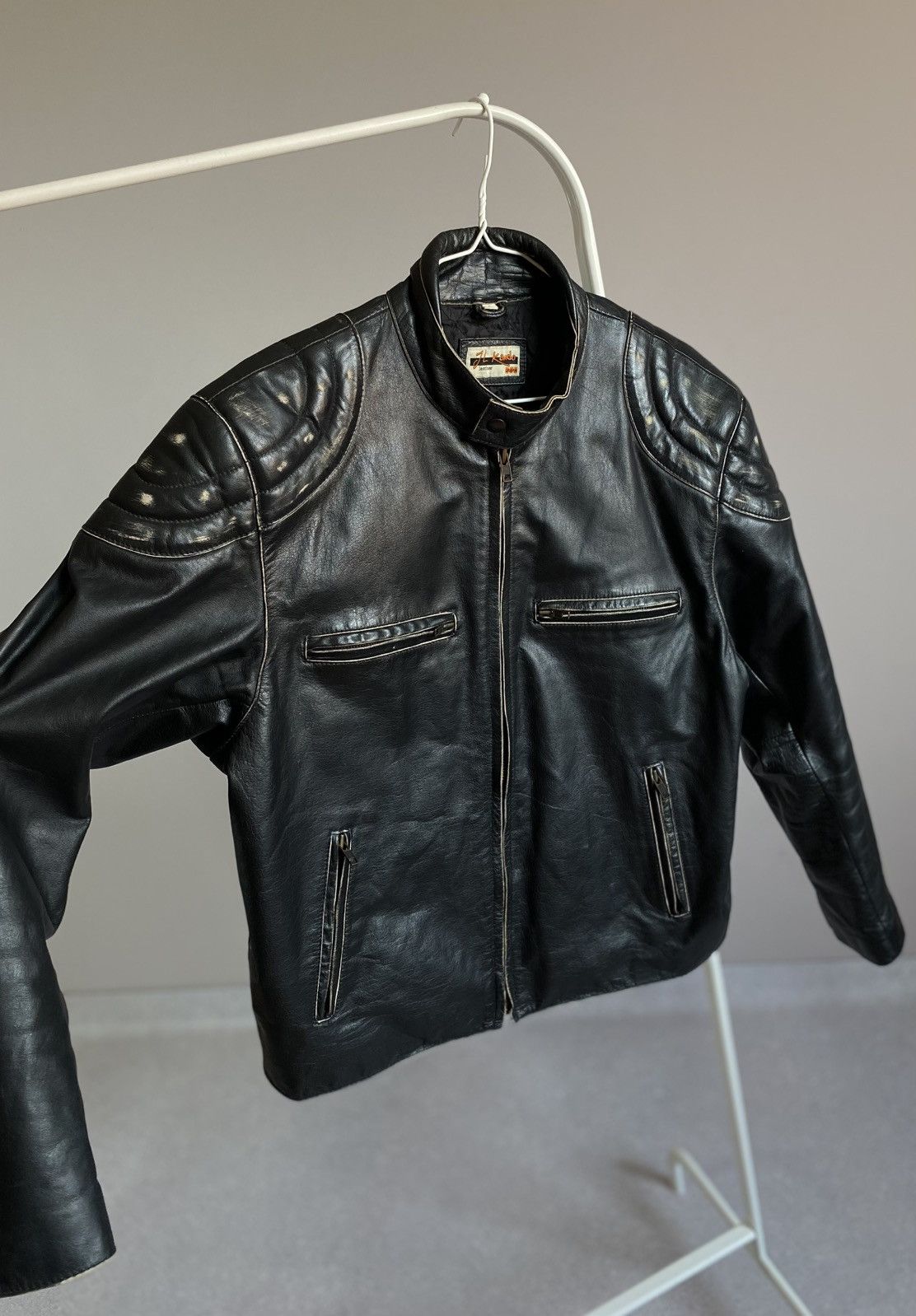 Vintage Buffalo Leather Jacket Distressed Effect Coat Size US XL / EU 56 / 4 - 3 Thumbnail