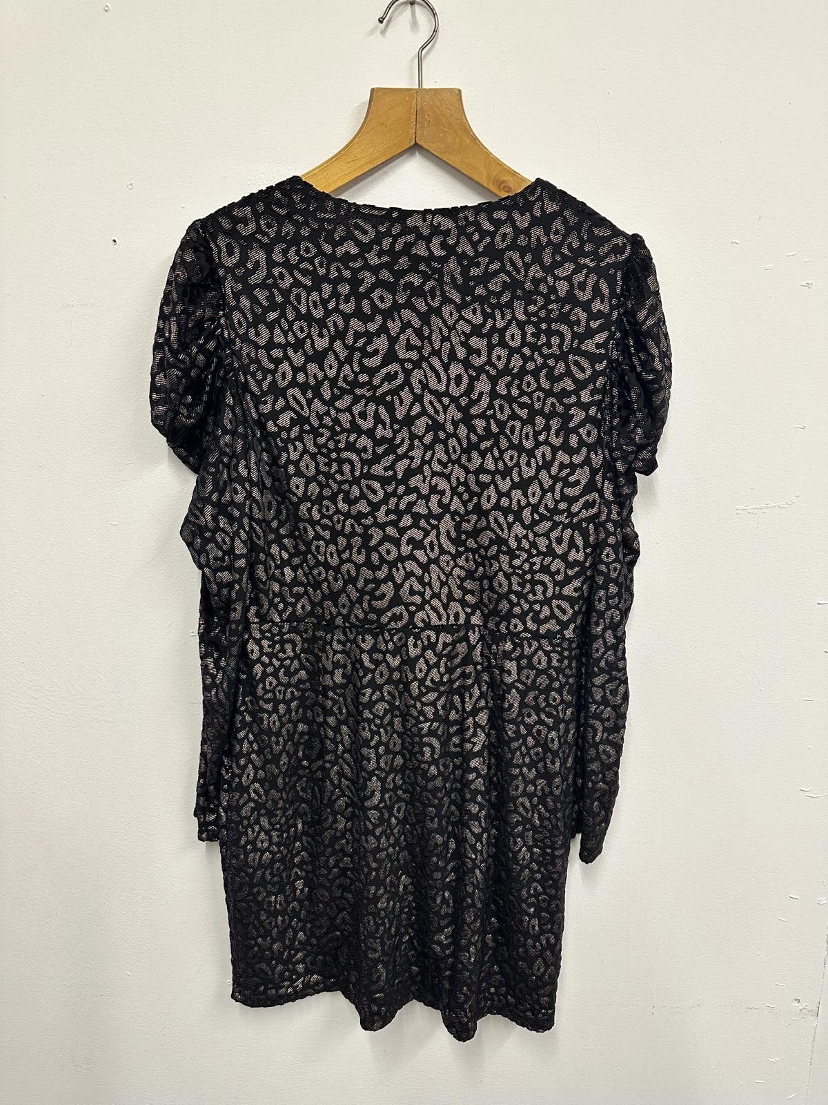 Other Dorothy Perkins Black Leopard Print Mini Dress Size L / US 10 / IT 46 - 2 Thumbnail