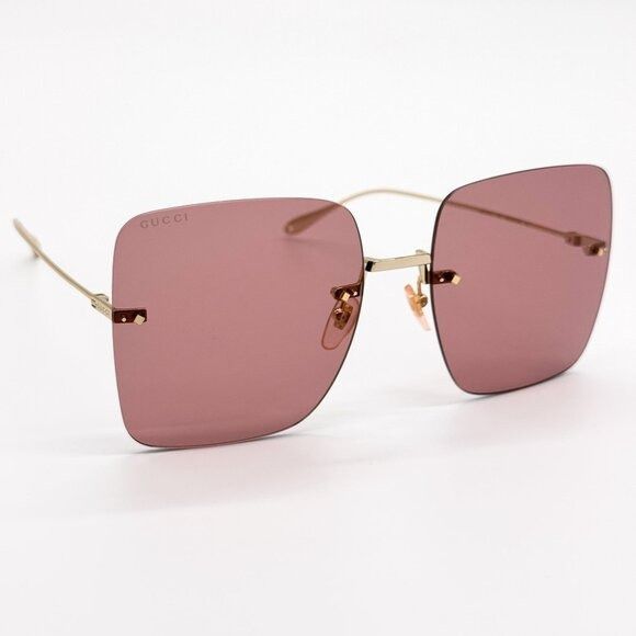 Gucci NEW GUCCI SUNGLASSES GG1147S 005 GOLD/PINK WOMEN EYEWEAR Size ONE SIZE - 8 Thumbnail