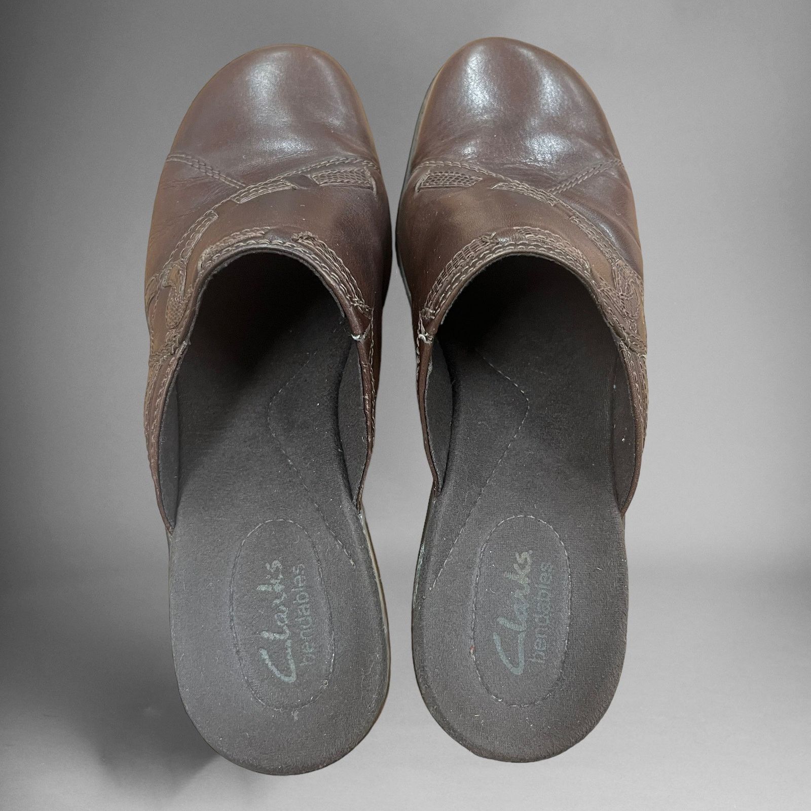 Clarks Clarks Brown Leather Slip On Clogs Size 8M Workwear Size US 8 / IT 38 - 4 Thumbnail