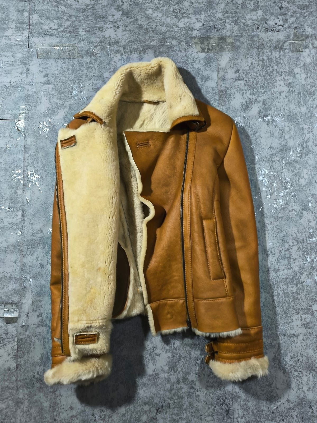 Vintage Vintage Women's Shearling Leather Aviator Jacket Size L / US 10 / IT 46 - 6 Thumbnail