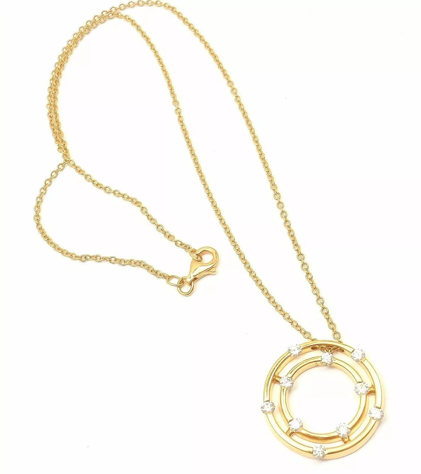 Other Roberto Coin 18k Double Hoop Diamond Pendant Necklace Size ONE SIZE - 3 Thumbnail
