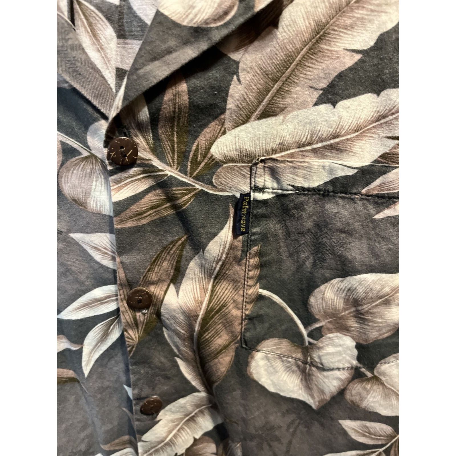 Other Palmwave Hawaii Shirt Men’s XL Gray Green Floral SS Cotton Size US XL / EU 56 / 4 - 10 Thumbnail