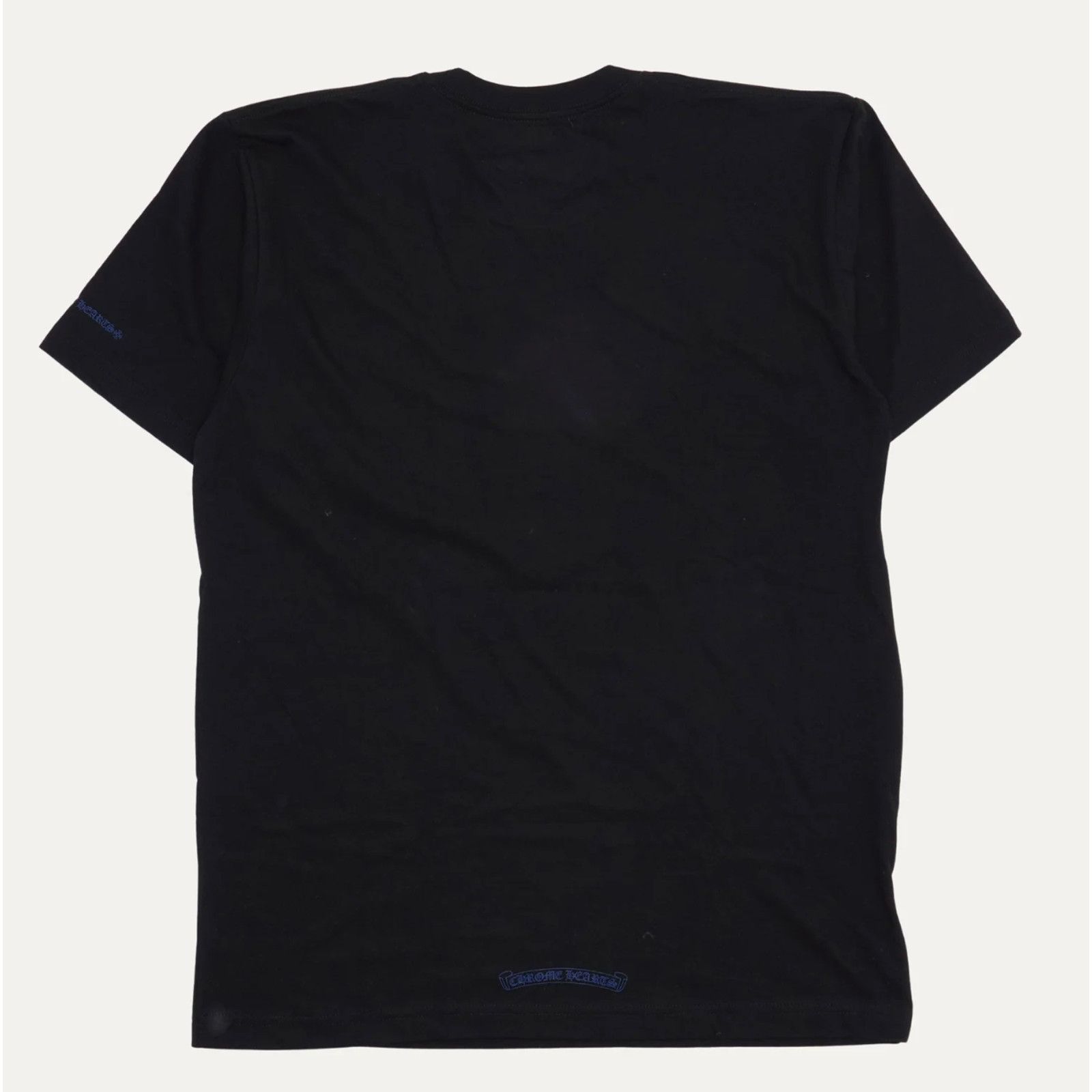 Chrome Hearts Chrome Hearts Blue Neck Logo Black S/S T-Shirt - Size Medium Size US M / EU 48-50 / 2 - 2 Thumbnail
