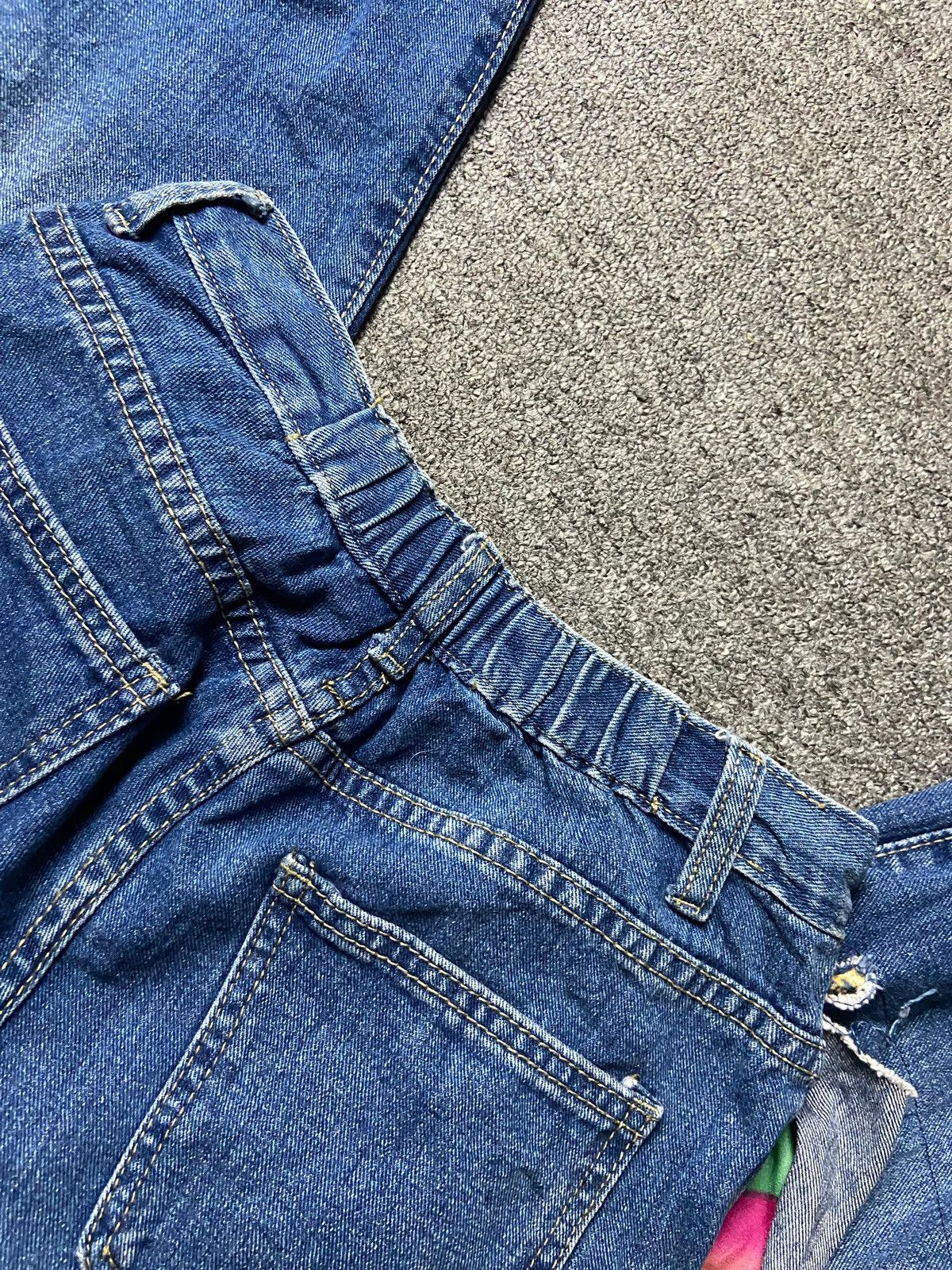 Japanese Brand Chou Chou Angelina Wide Leg Denim Jeans with Patches (165) Size 24" / US 00 / IT 34 - 6 Thumbnail