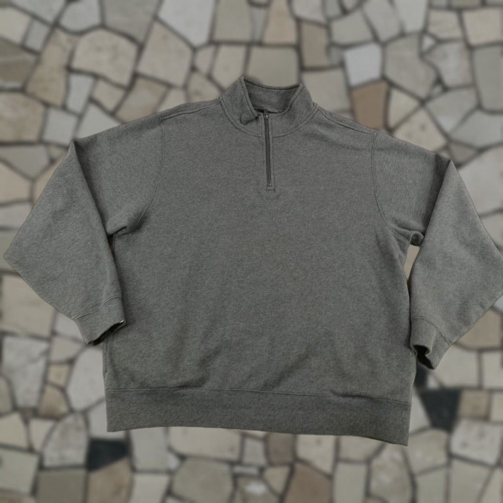 Vintage LL Bean Sweater Mens Large Gray 1/4 Zip Pullover Mock Neck Knit Pullover Outdoor Shirt Size US L / EU 52-54 / 3 - 1 Thumbnail