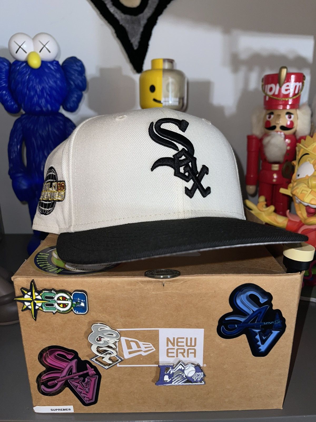 image of Hat Club x Myfitteds 7 3/8 Myfitteds Off-White Chicago White Sox Grey Uv, Men's (Size 38)