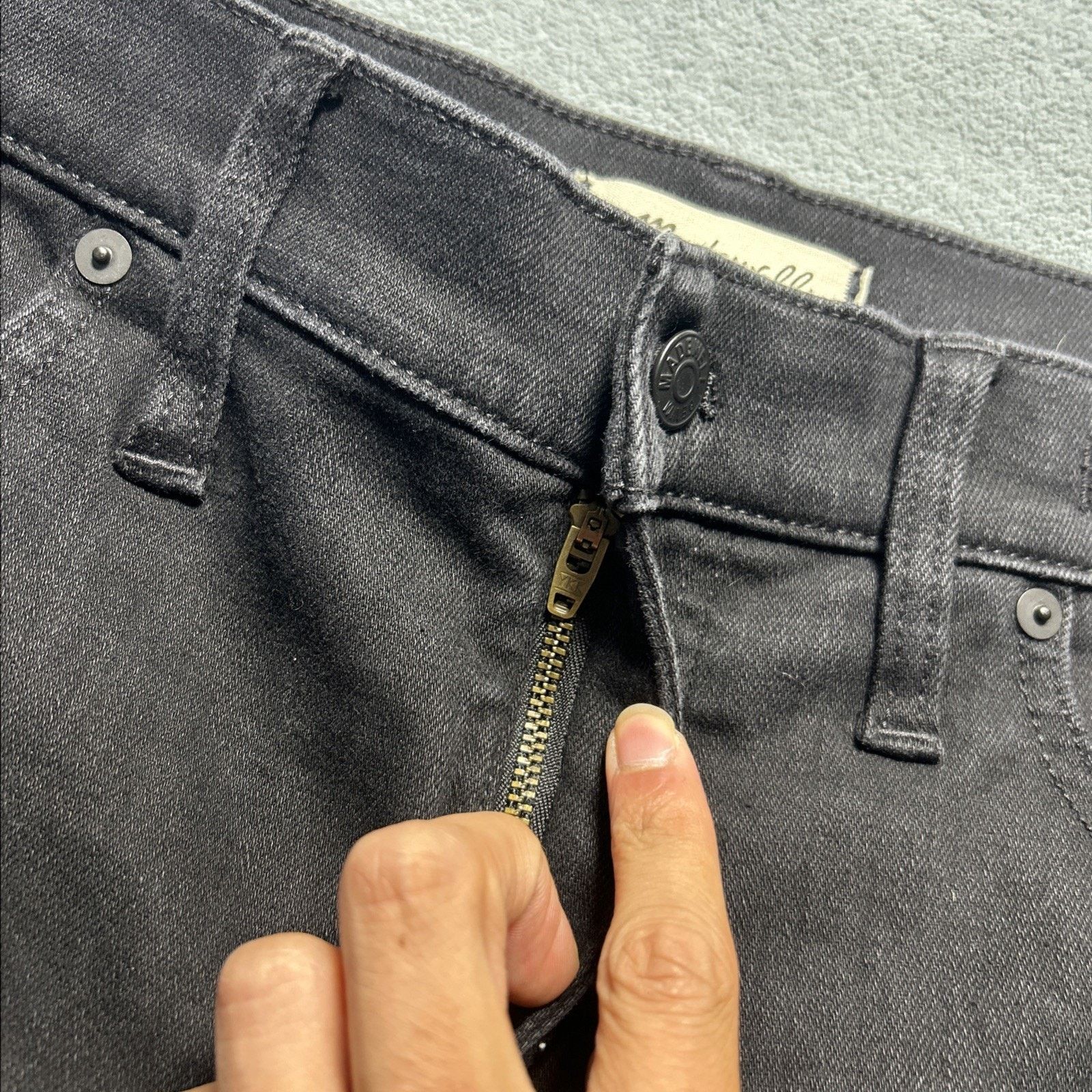 Madewell Beyond Baggy Jeans Womens 31 34x27 Dojo Black Hamilton Wide Size 31" - 9 Thumbnail