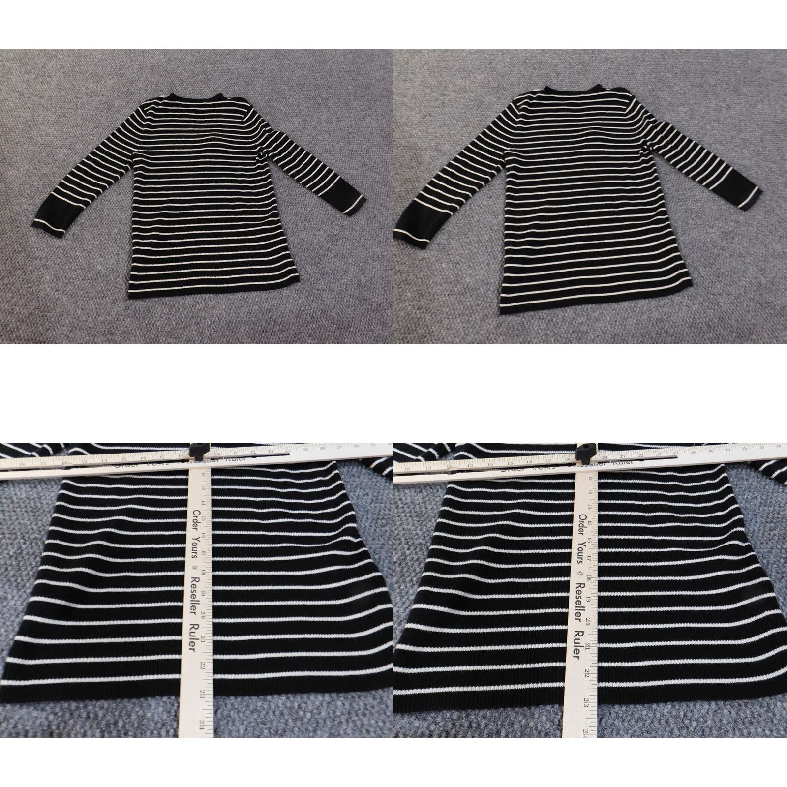 Ralph Lauren Lauren Ralph Lauren Sweater Women Medium V-Neck Striped Knit Black Button Logo Pullover Ballet Size M / US 6-8 / IT 42-44 - 8 Thumbnail
