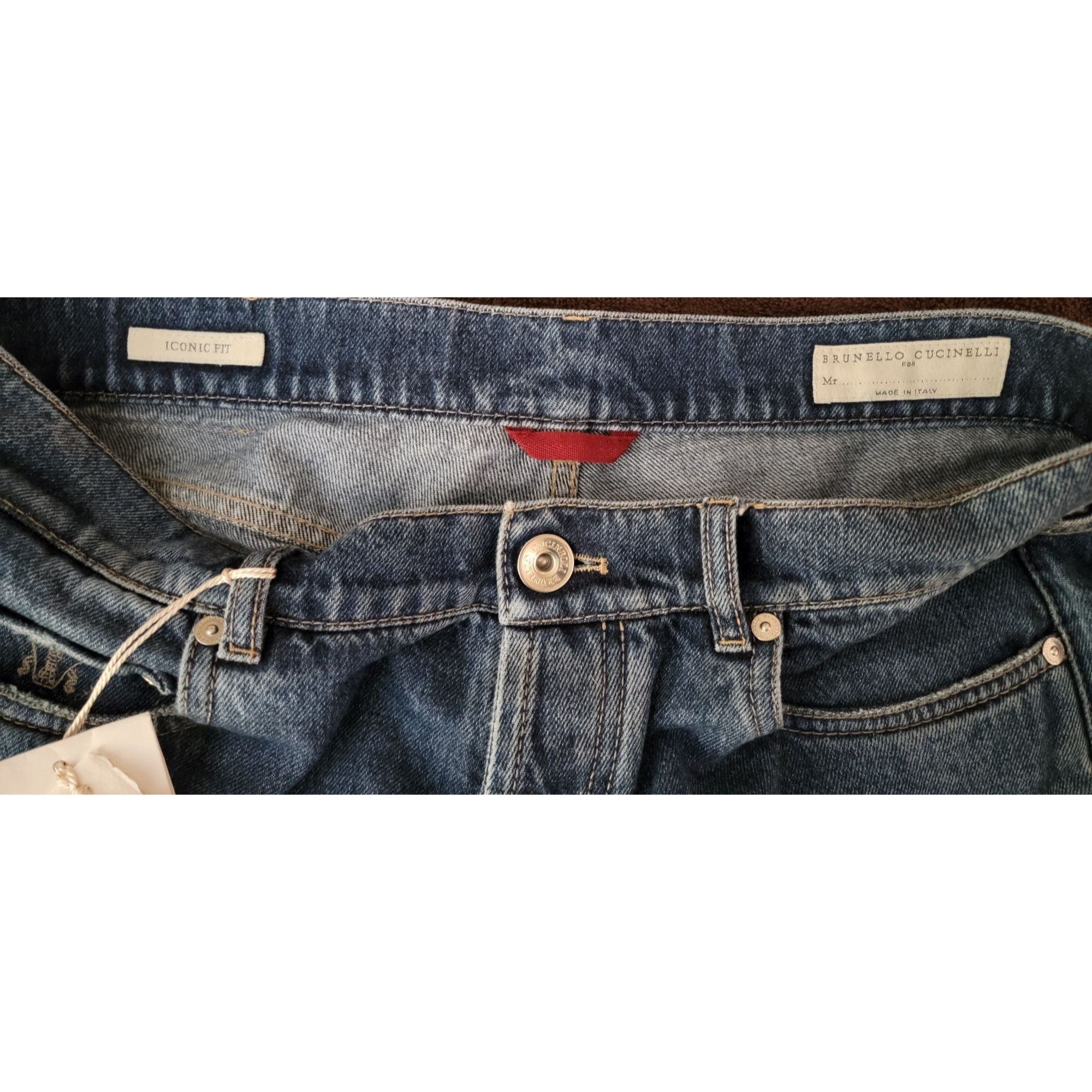 Brunello Cucinelli Brunello Cucinelli Luxury Denim Dark Blue Acid Wash, Iconic Size US 34 / EU 50 - 4 Thumbnail