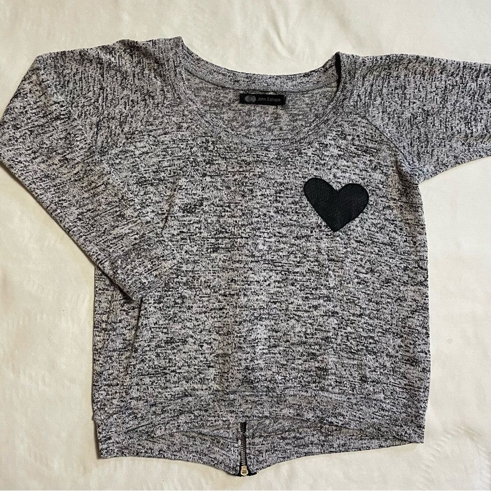 Other Jet John Eshaya Leather Heart Back Zipper Sweatshirt Top Si Size S / US 4 / IT 40 - 6 Thumbnail