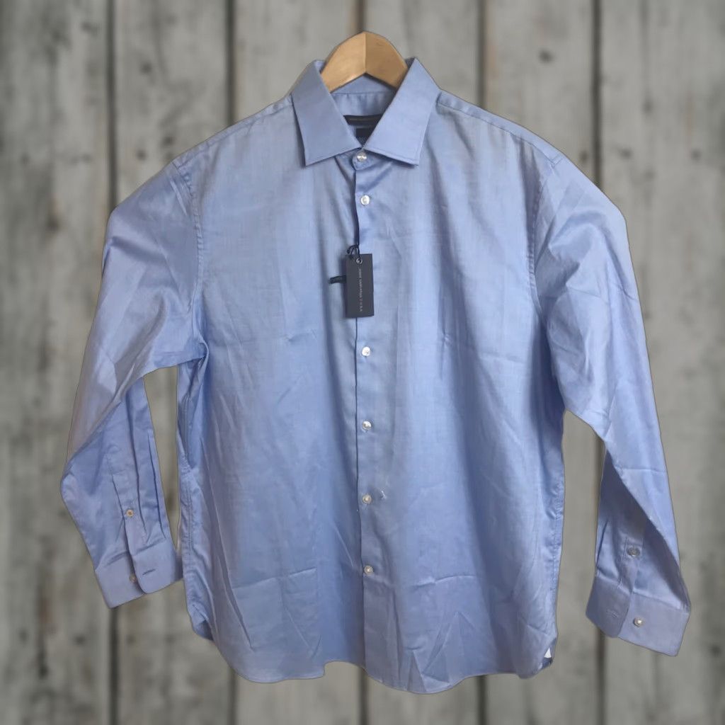 John Varvatos John Varvatos Shirt Mens 16.5 32/33 Cotton Stretch Blue Woven Regular Fit Dress Shirt Mens Blue 16.5 32/33 Size US L / EU 52-54 / 3 - 1 Thumbnail
