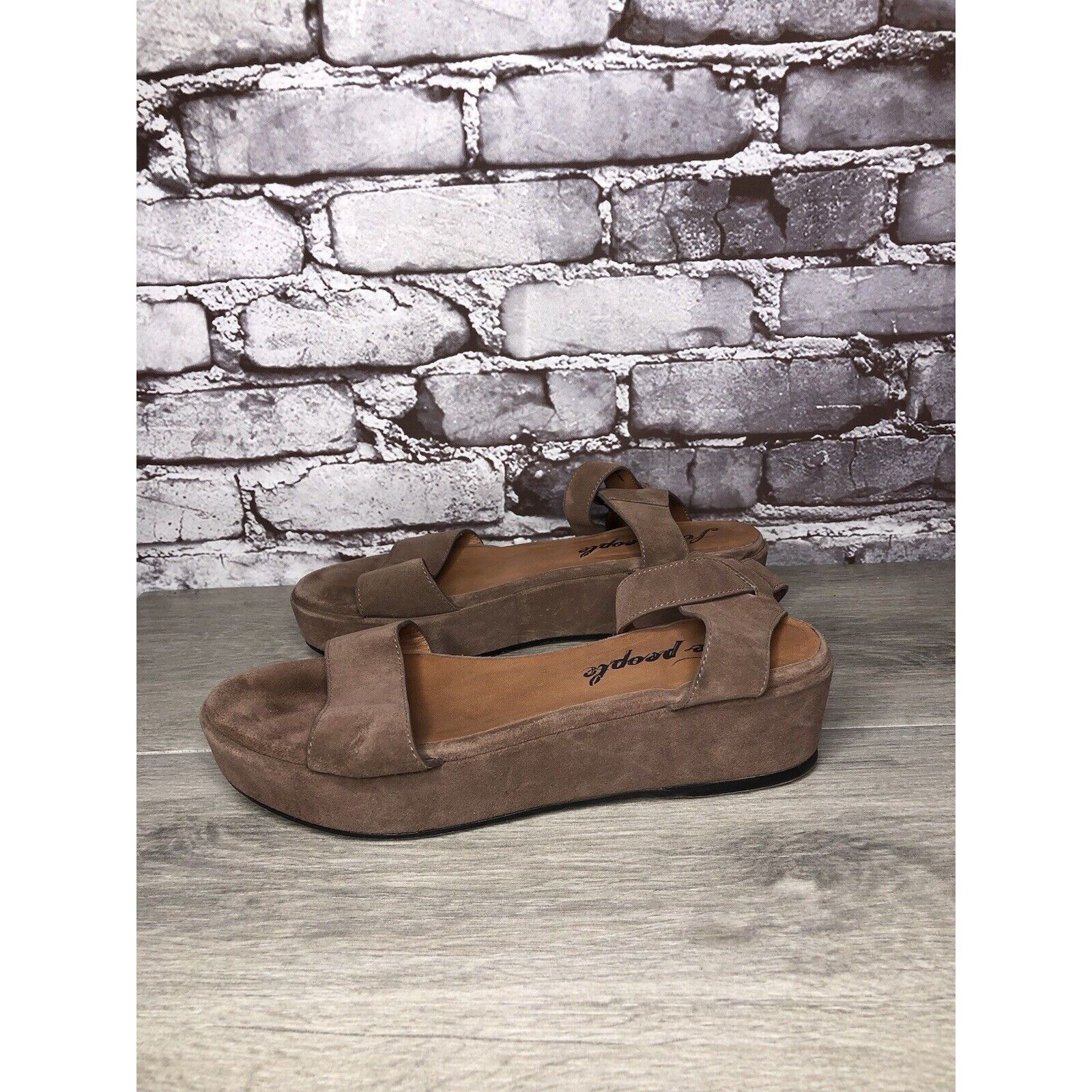 Free People Free People Plum Taupe Suede Platform Ankle Strap Sandals Wo Size US 8 / IT 38 - 6 Thumbnail