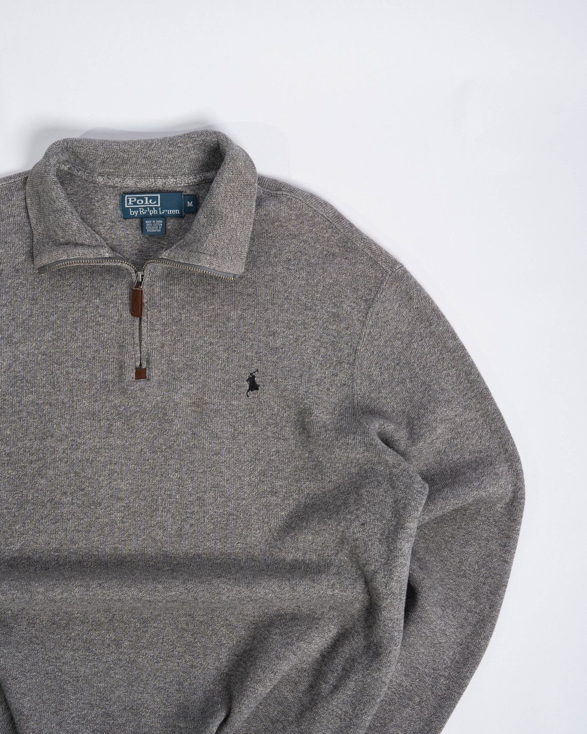 Polo Ralph Lauren Polo Ralph Lauren Grey Quarter-Zip Sweater Size US M / EU 48-50 / 2 - 2 Thumbnail