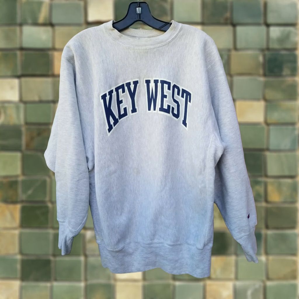 Champion VINTAGE Champion Reverse Weave Key West Florida Sweatshirt XL Gray Men's Pullover Reversible 90s Size US XL / EU 56 / 4 - 1 Thumbnail