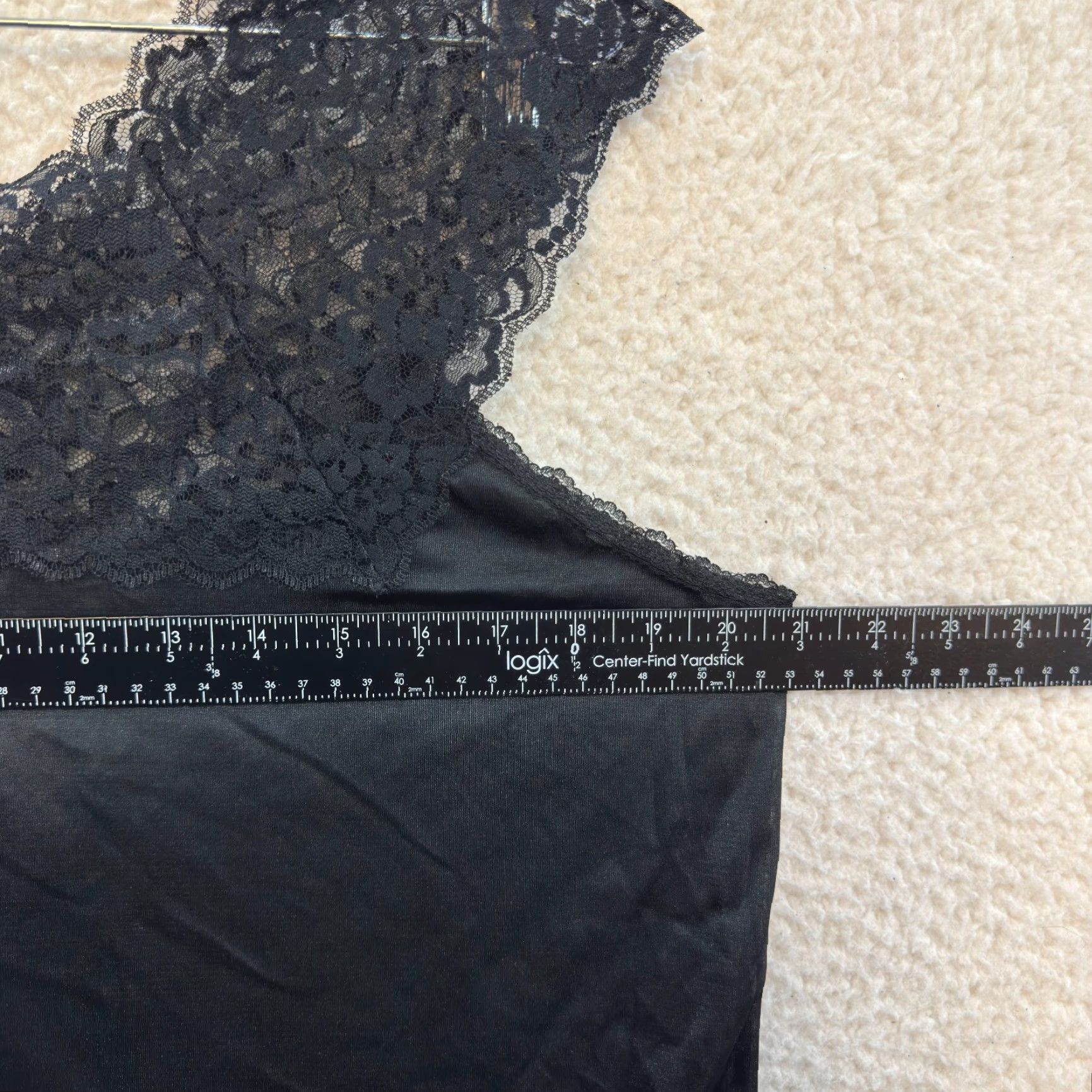 Vintage VINTAGE Lingerie Top XL Black Nylon Lace Edwardian Victorian Gothic USA Womens XL Lace Top Size XL / US 12-14 / IT 48-50 - 4 Thumbnail