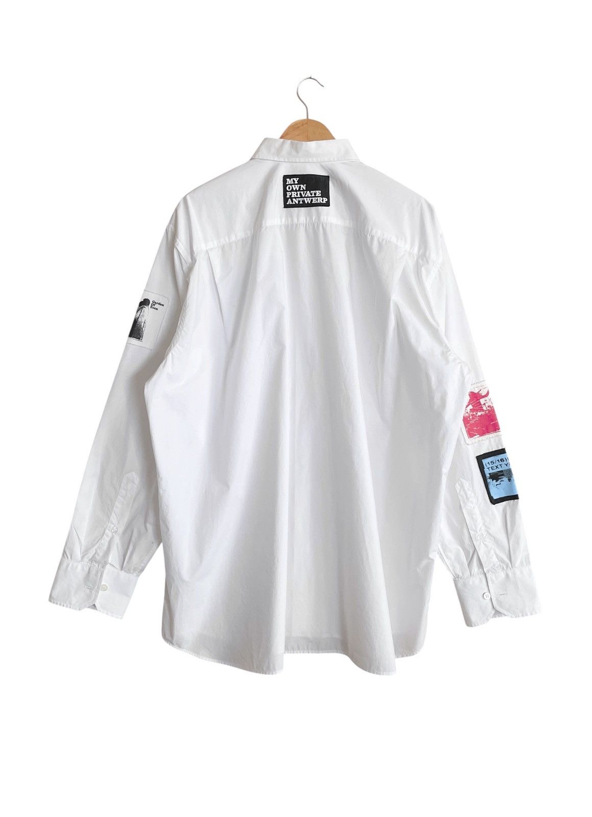 Raf Simons SS20 Raf Simons White Patch Oversized Baggy Shirt Size US XL / EU 56 / 4 - 2 Thumbnail