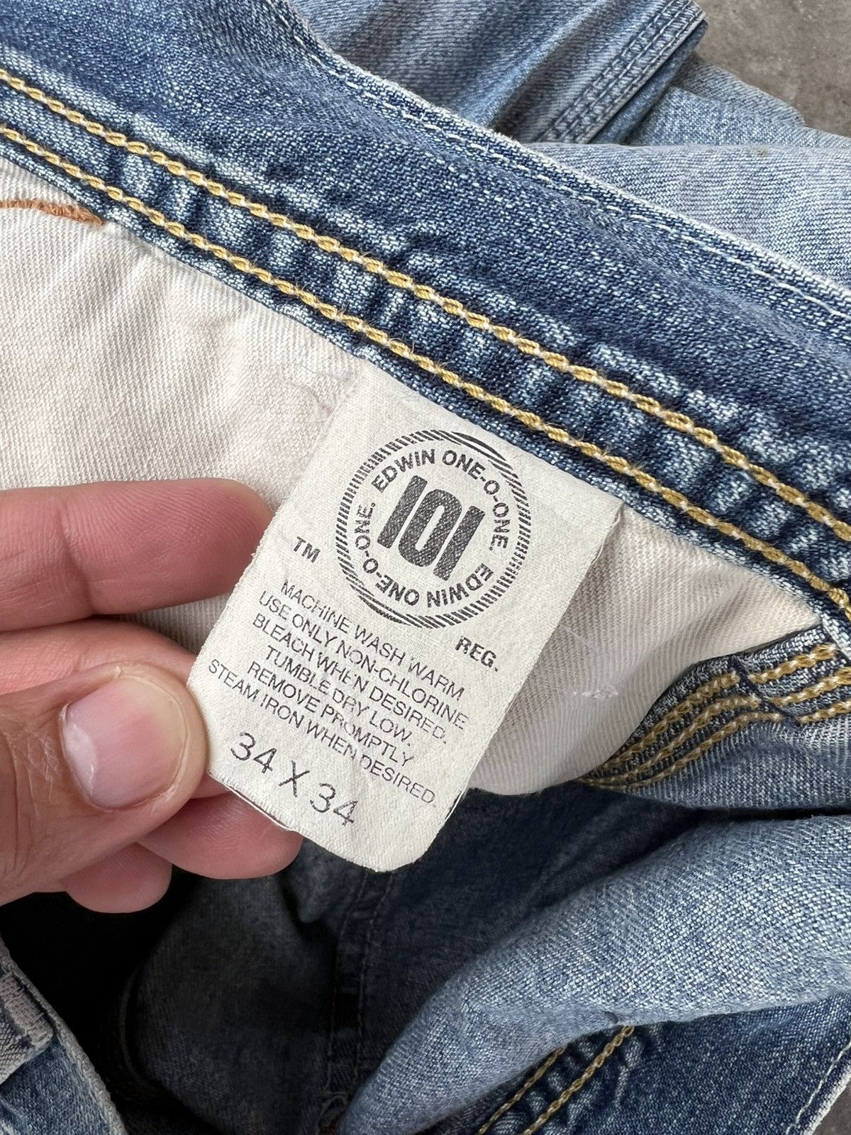 Edwin × If Six Was Nine × Japanese Brand 💥Baggy💥Vintage Edwin 101 Union Made Carpenter Distress Jeans Size US 33 - 21 Thumbnail