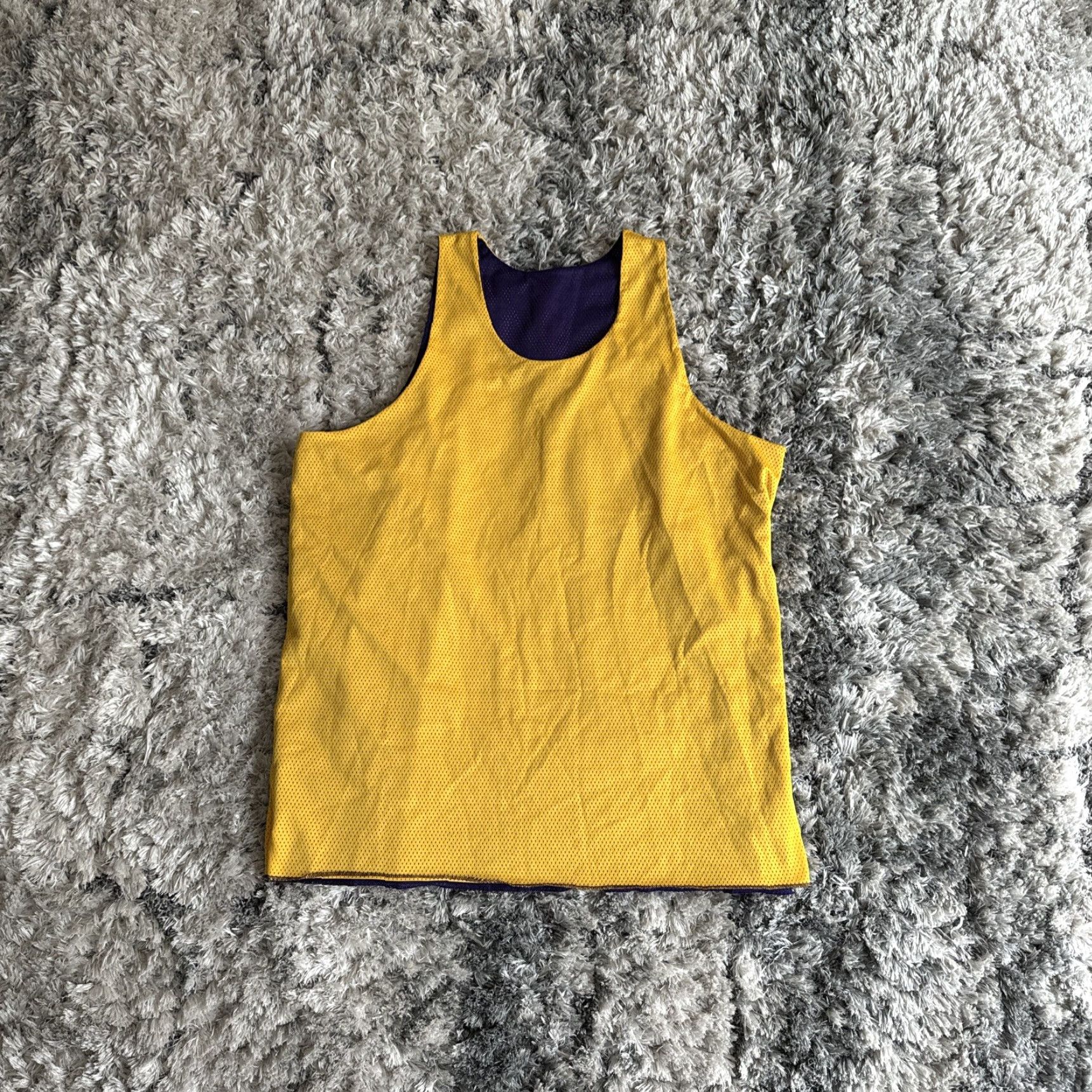 Vintage VINTAGE Russell XL Men T-Shirt Jersey Yellow Kobe Style Purple & Yellow #54 Practice Jersey Custom Size US XL / EU 56 / 4 - 5 Thumbnail