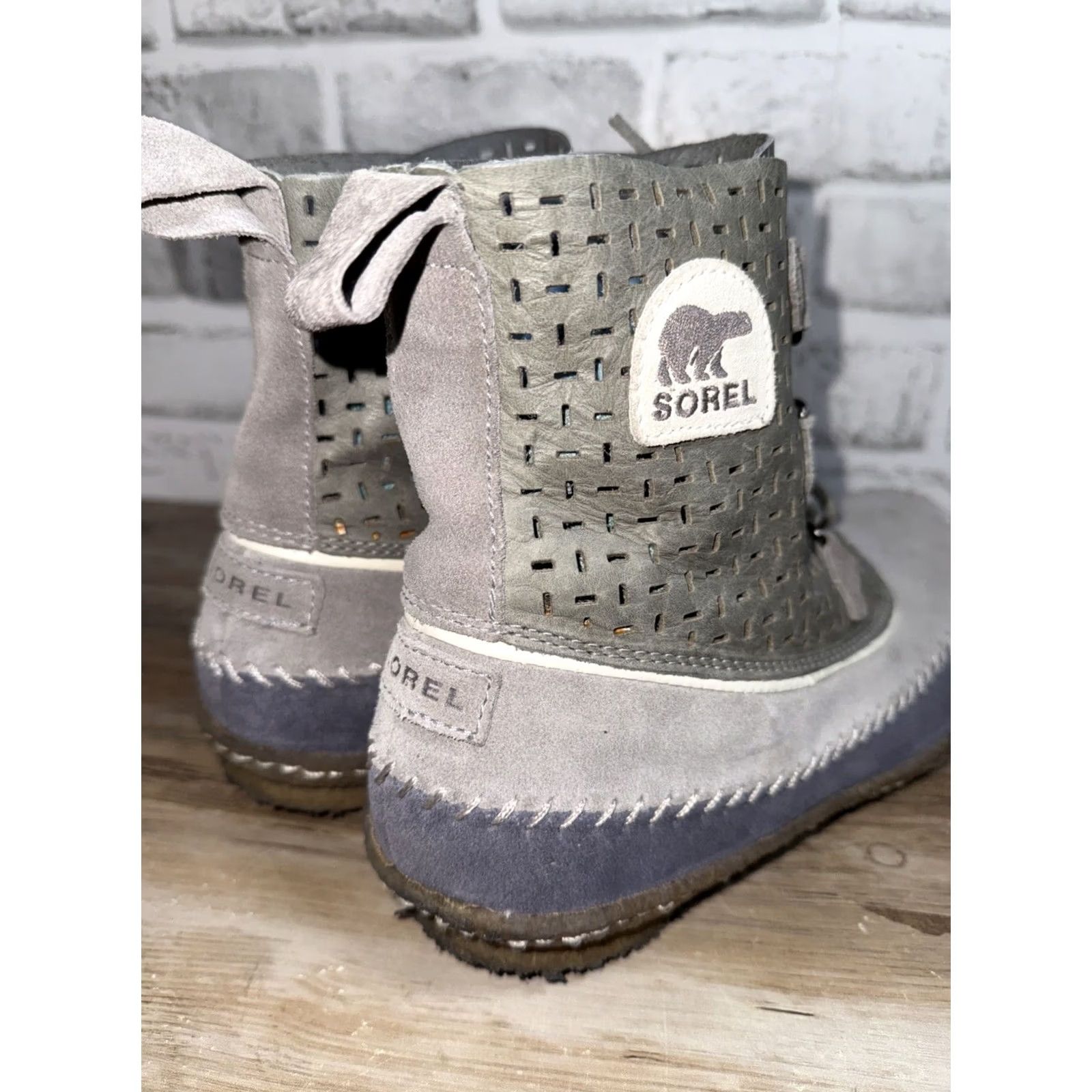 SOREL Sorel Joplin Waterproof Suede Leather Winter Moccasin Boots Womens 10.5 Gray Boots Waterproof Suede Leather Winter Joplin Womens 10.5 Gray Size US 11 / IT 41 - 4 Thumbnail