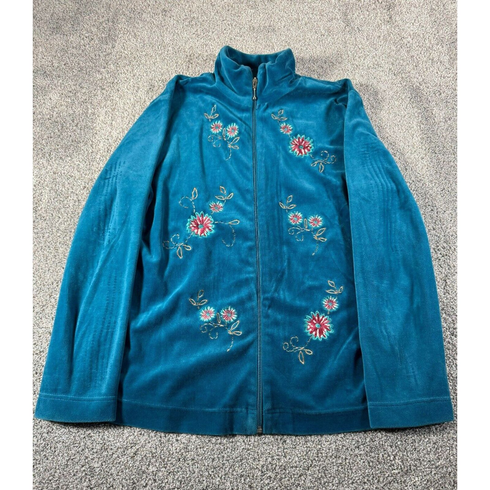 Architect Vintage 90s Y2K Velvet Jacket Small Embroidered Cottagecore Size S / US 4 / IT 40 - 1 Thumbnail